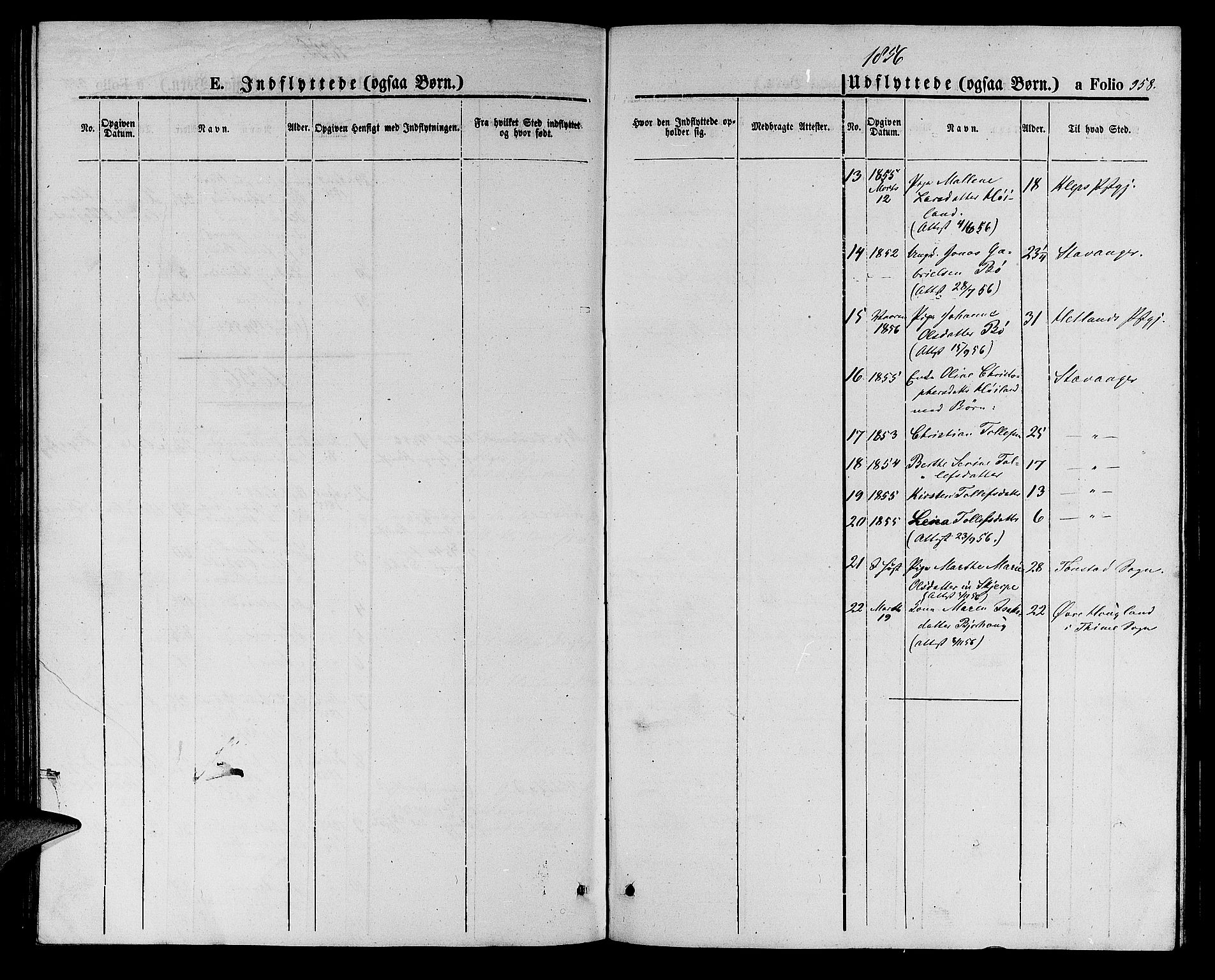 Hå sokneprestkontor, AV/SAST-A-101801/001/30BB/L0001: Parish register (copy) no. B 1, 1854-1883, p. 358