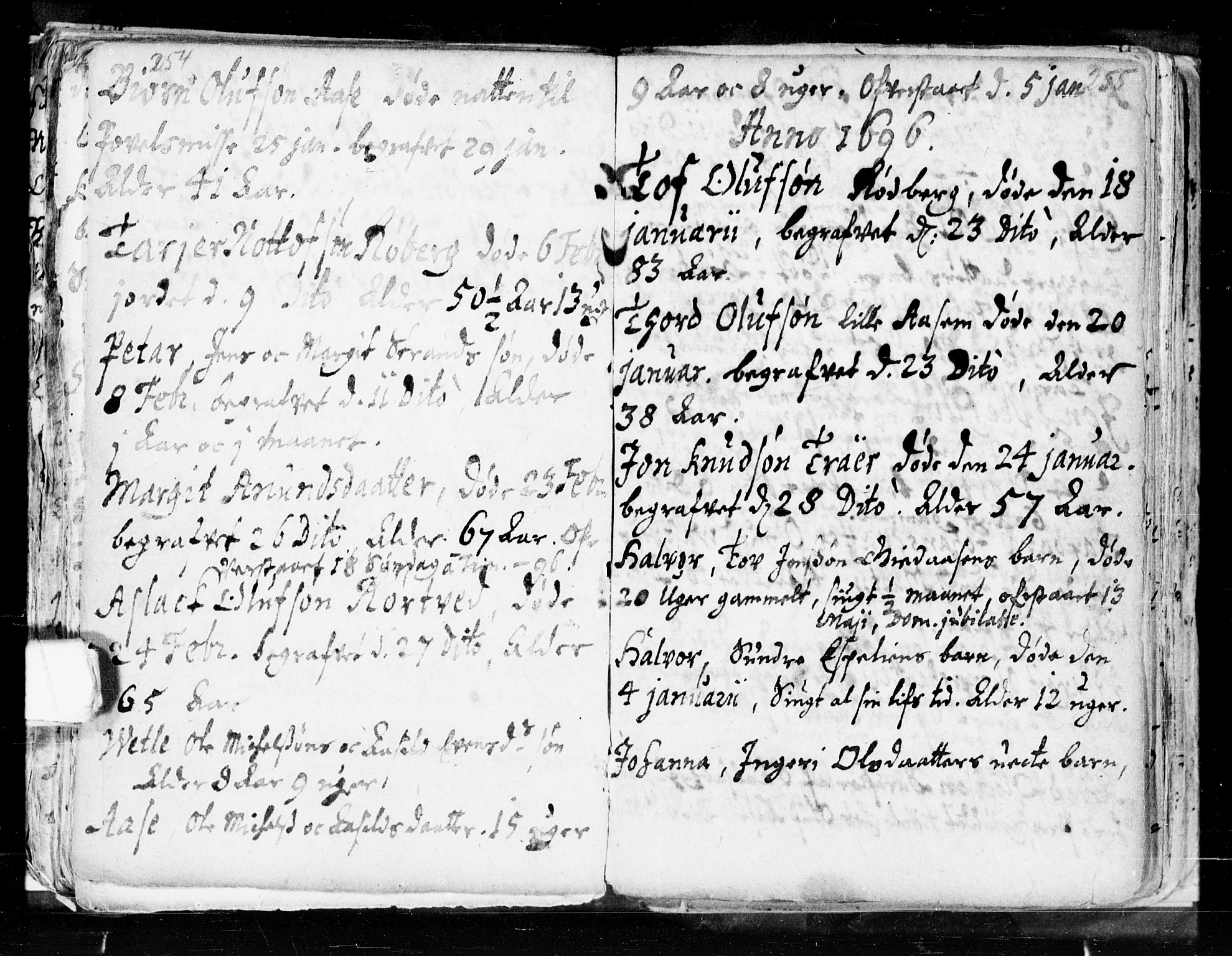 Seljord kirkebøker, SAKO/A-20/F/Fa/L0002: Parish register (official) no. I 2, 1689-1713, p. 254-255