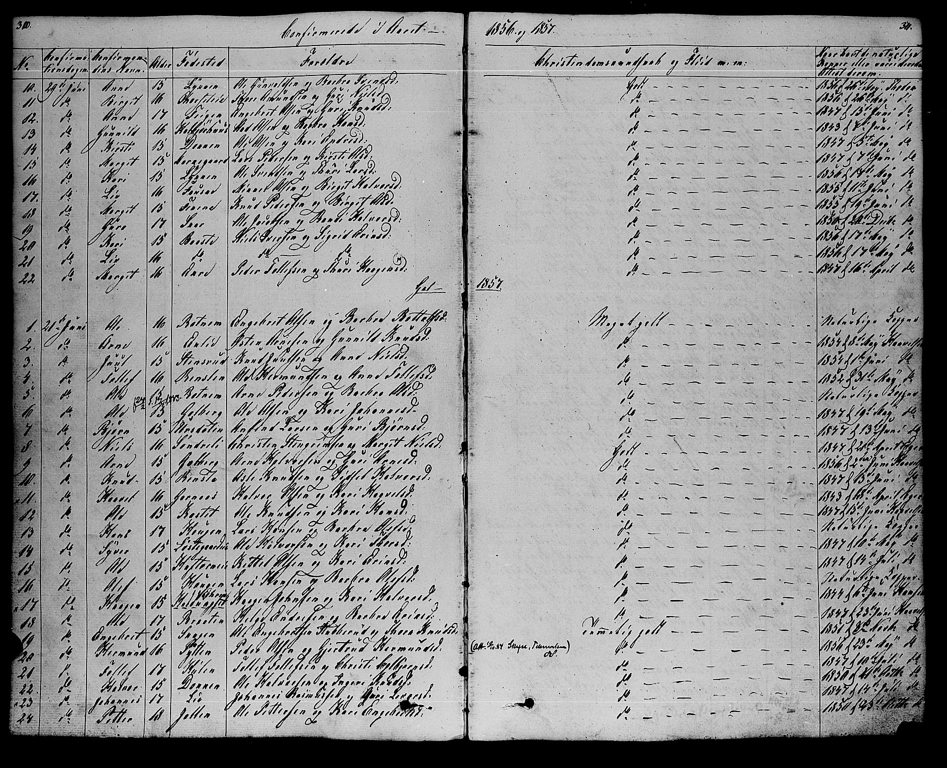 Gol kirkebøker, SAKO/A-226/F/Fa/L0002: Parish register (official) no. I 2, 1837-1863, p. 310-311