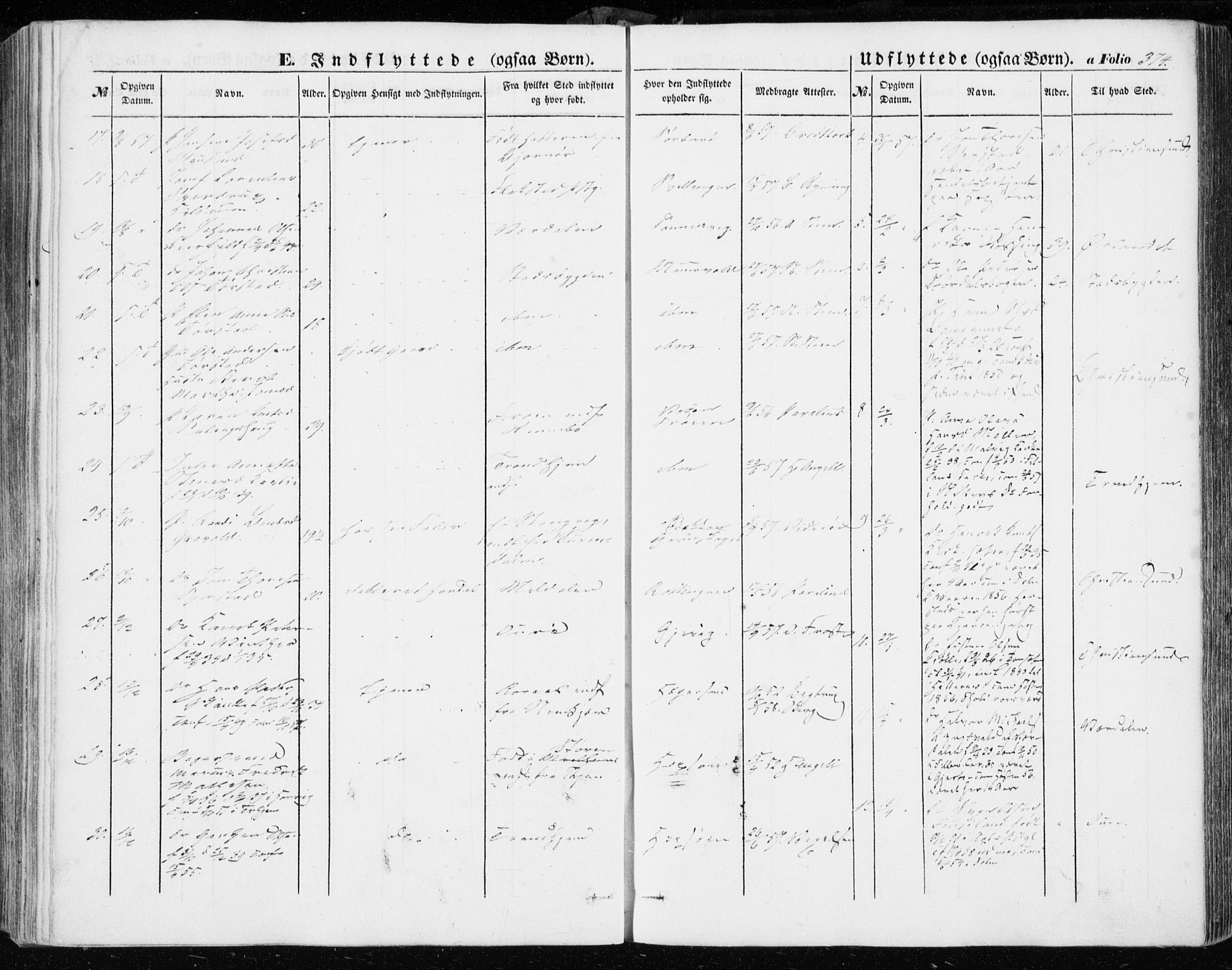 Ministerialprotokoller, klokkerbøker og fødselsregistre - Sør-Trøndelag, AV/SAT-A-1456/634/L0530: Parish register (official) no. 634A06, 1852-1860, p. 374