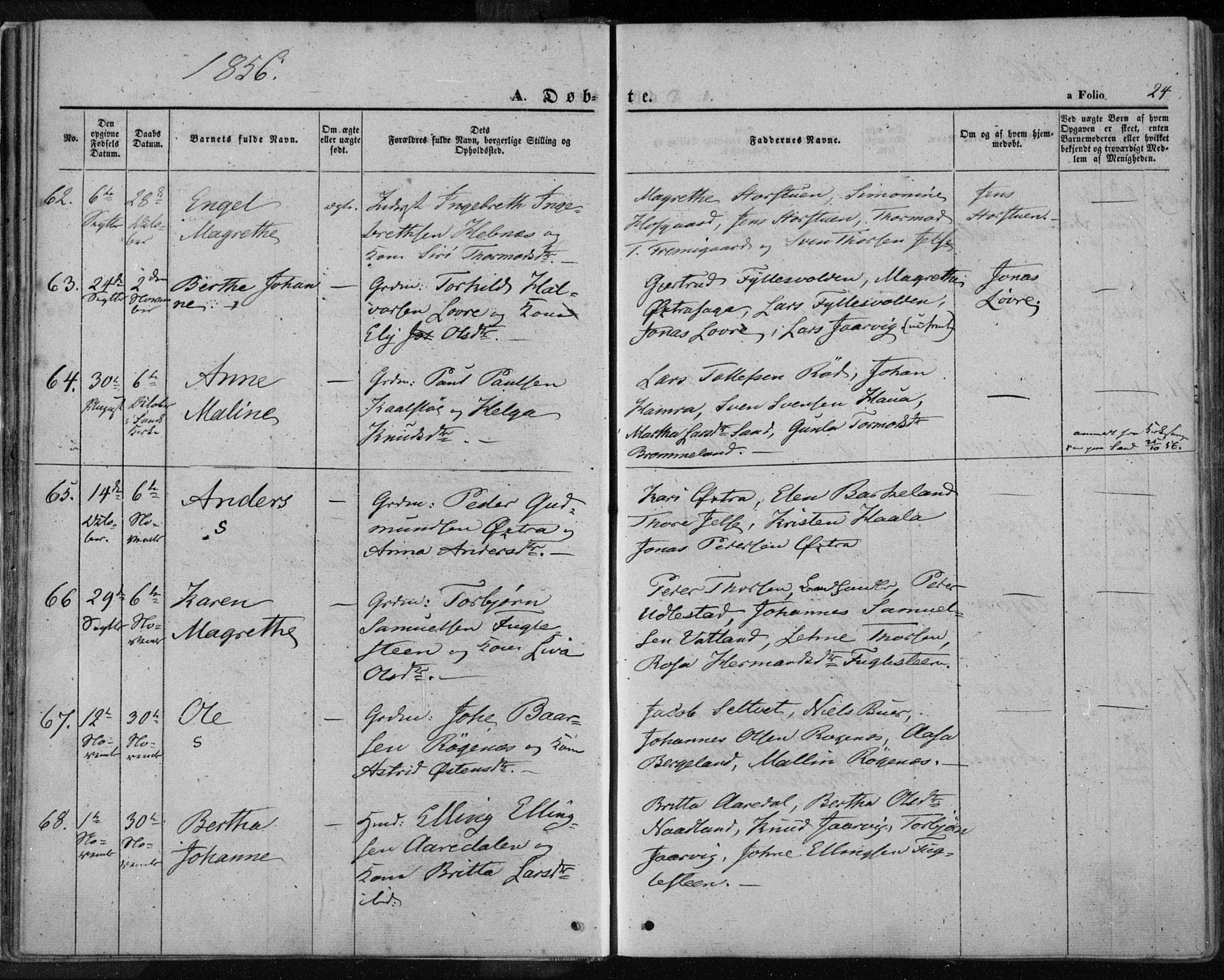 Jelsa sokneprestkontor, AV/SAST-A-101842/01/IV: Parish register (official) no. A 7, 1854-1866, p. 24