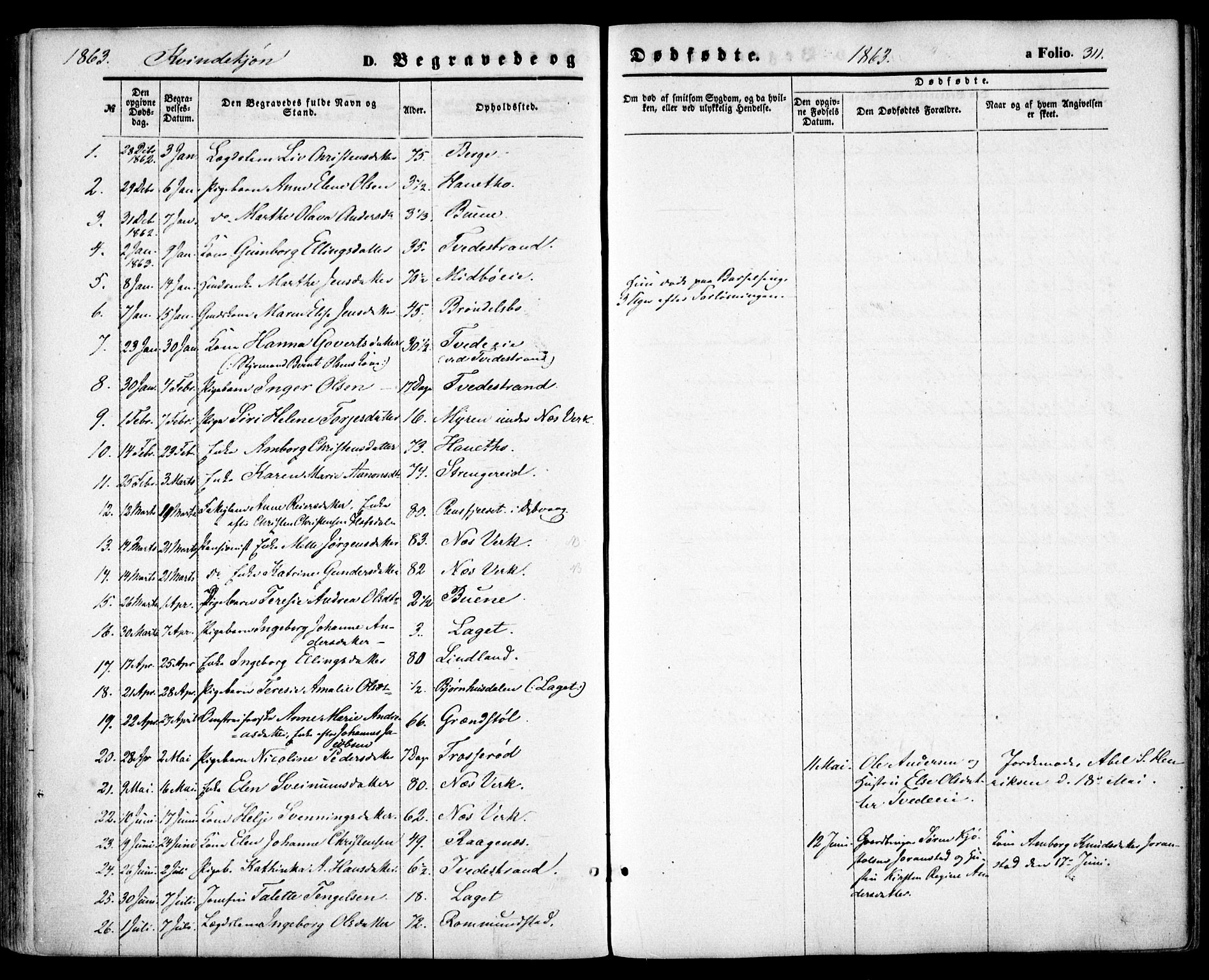 Holt sokneprestkontor, AV/SAK-1111-0021/F/Fa/L0009: Parish register (official) no. A 9, 1861-1871, p. 311