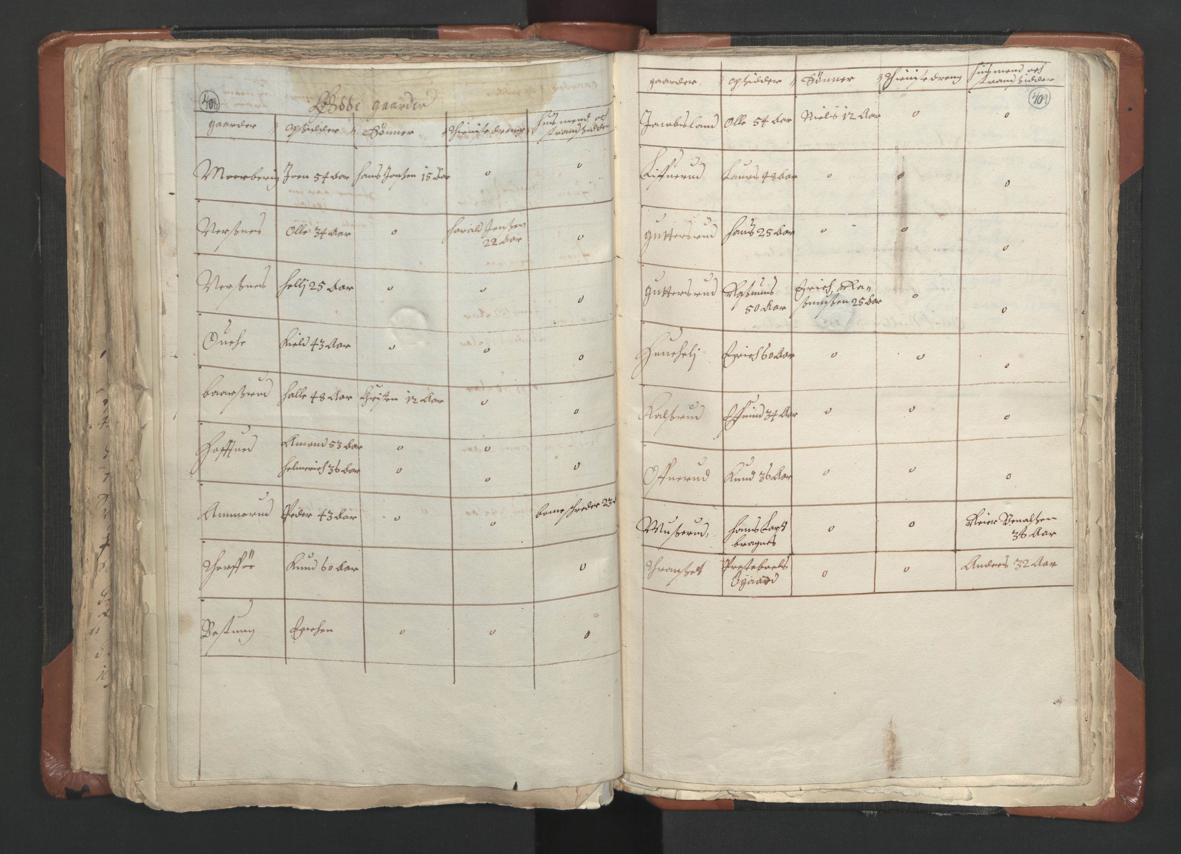 RA, Vicar's Census 1664-1666, no. 9: Bragernes deanery, 1664-1666, p. 408-409
