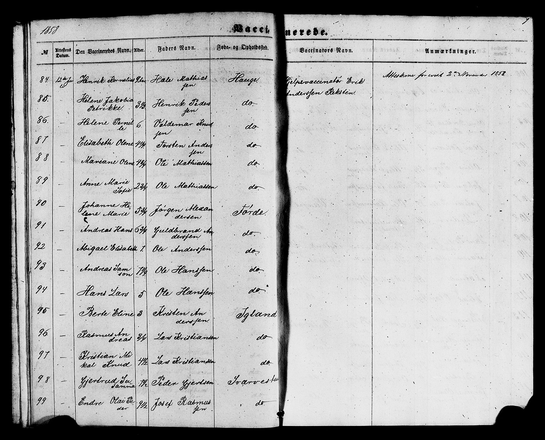 Kinn sokneprestembete, AV/SAB-A-80801/H/Haa/Haaa/L0017: Parish register (official) no. A 17, 1858-1867, p. 7