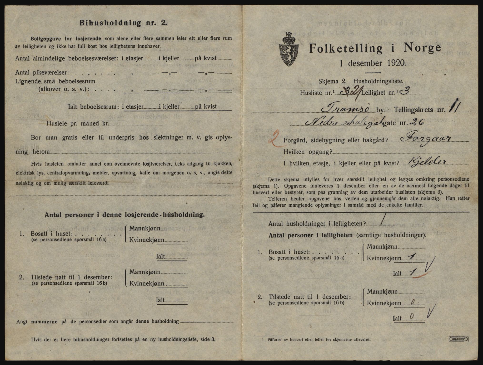 SATØ, 1920 census for Tromsø, 1920, p. 5657