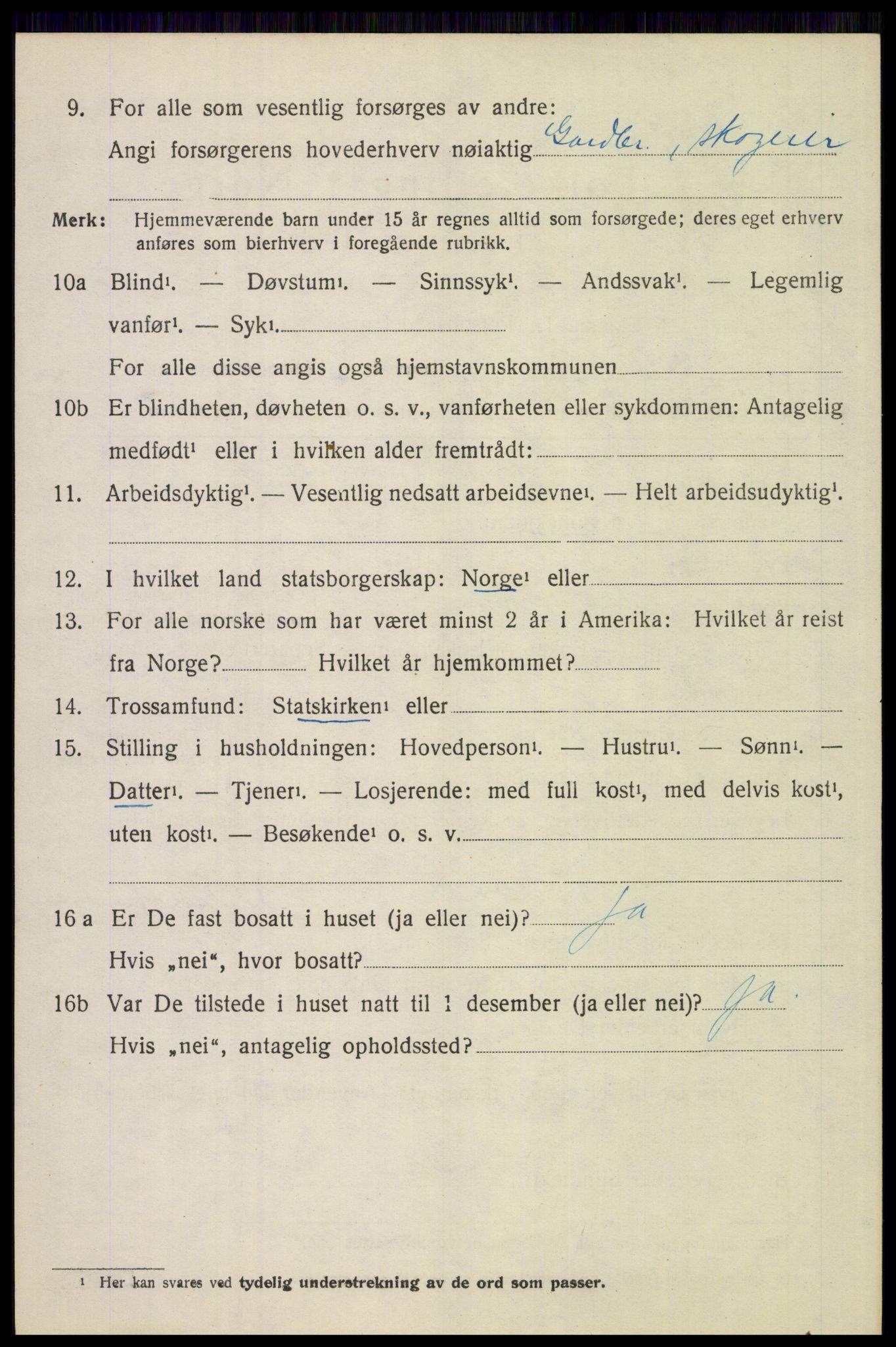 SAH, 1920 census for Elverum, 1920, p. 18011