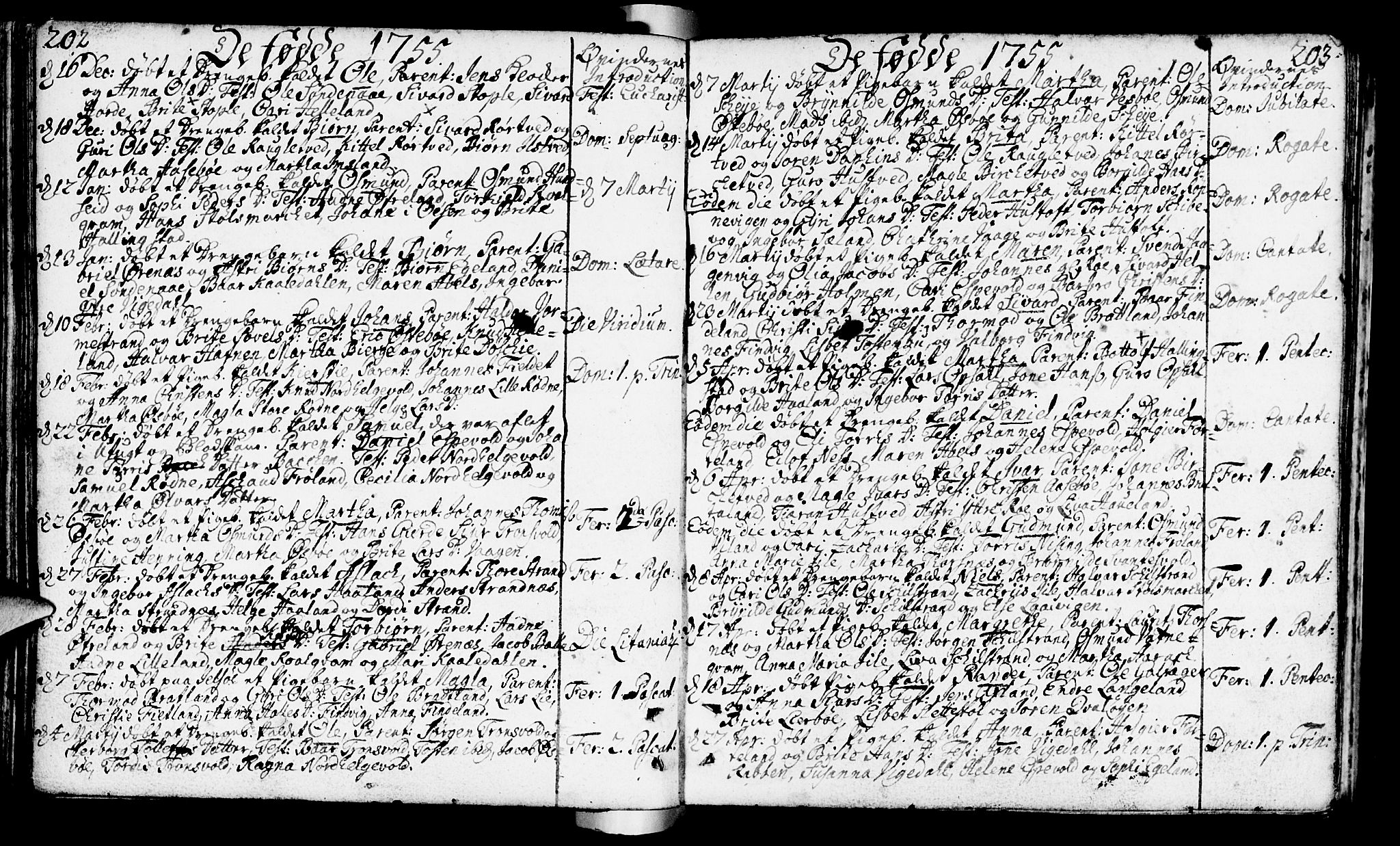 Vikedal sokneprestkontor, AV/SAST-A-101840/01/IV: Parish register (official) no. A 1, 1737-1778, p. 202-203