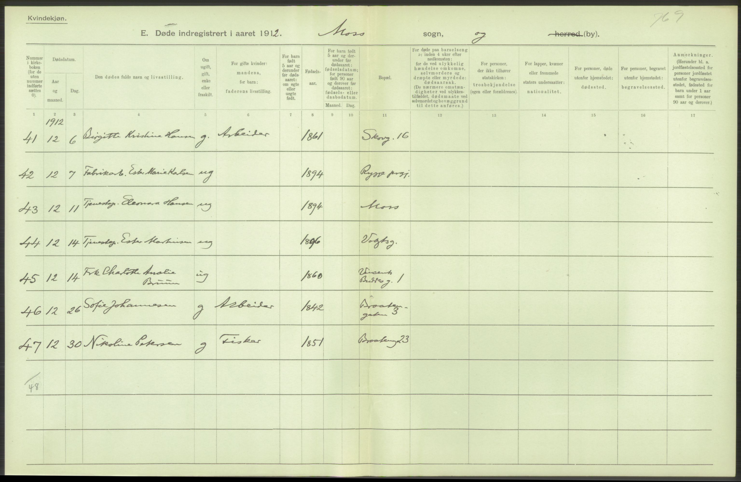 Statistisk sentralbyrå, Sosiodemografiske emner, Befolkning, AV/RA-S-2228/D/Df/Dfb/Dfbb/L0003: Smålenenes amt:  Døde. Bygder og byer., 1912, p. 120