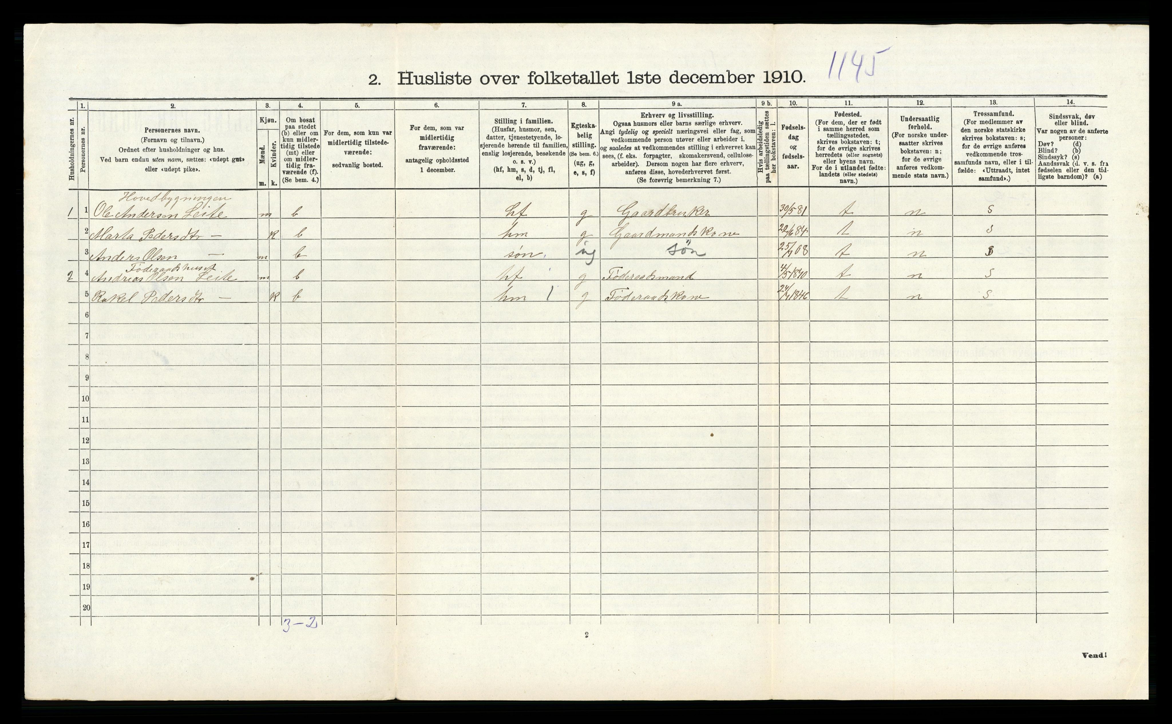 RA, 1910 census for Strand, 1910, p. 674