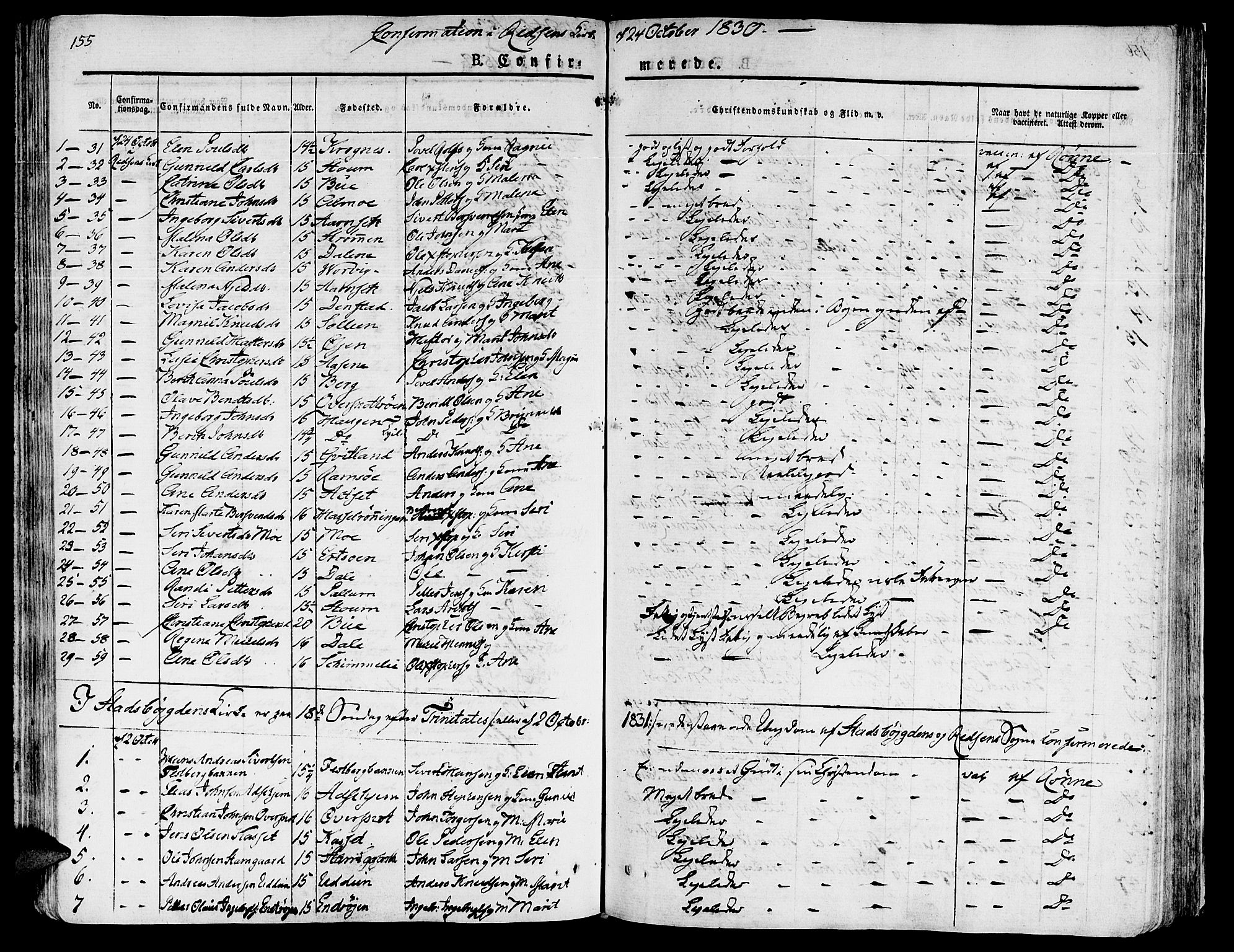 Ministerialprotokoller, klokkerbøker og fødselsregistre - Sør-Trøndelag, SAT/A-1456/646/L0609: Parish register (official) no. 646A07, 1826-1838, p. 155