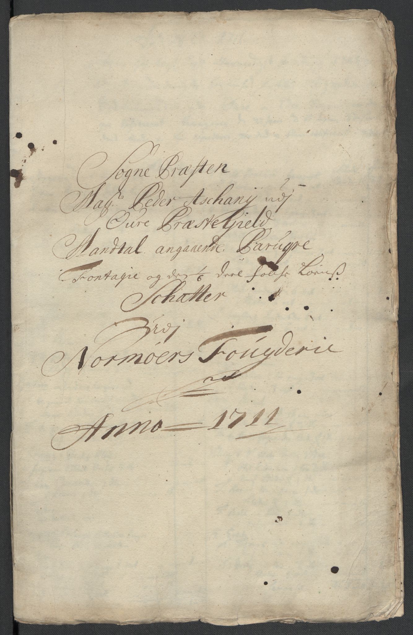 Rentekammeret inntil 1814, Reviderte regnskaper, Fogderegnskap, RA/EA-4092/R56/L3745: Fogderegnskap Nordmøre, 1711, p. 293
