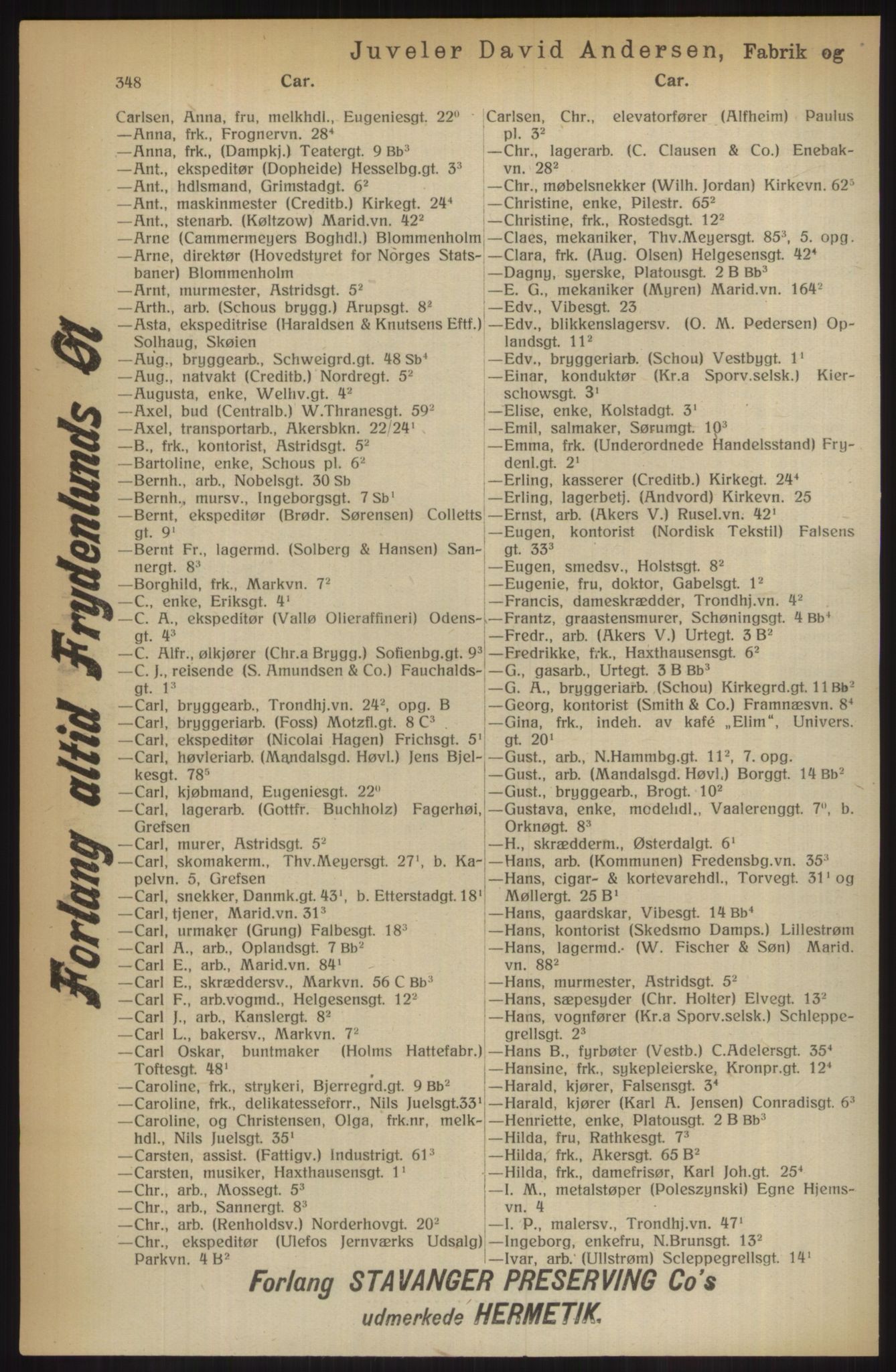Kristiania/Oslo adressebok, PUBL/-, 1914, p. 348