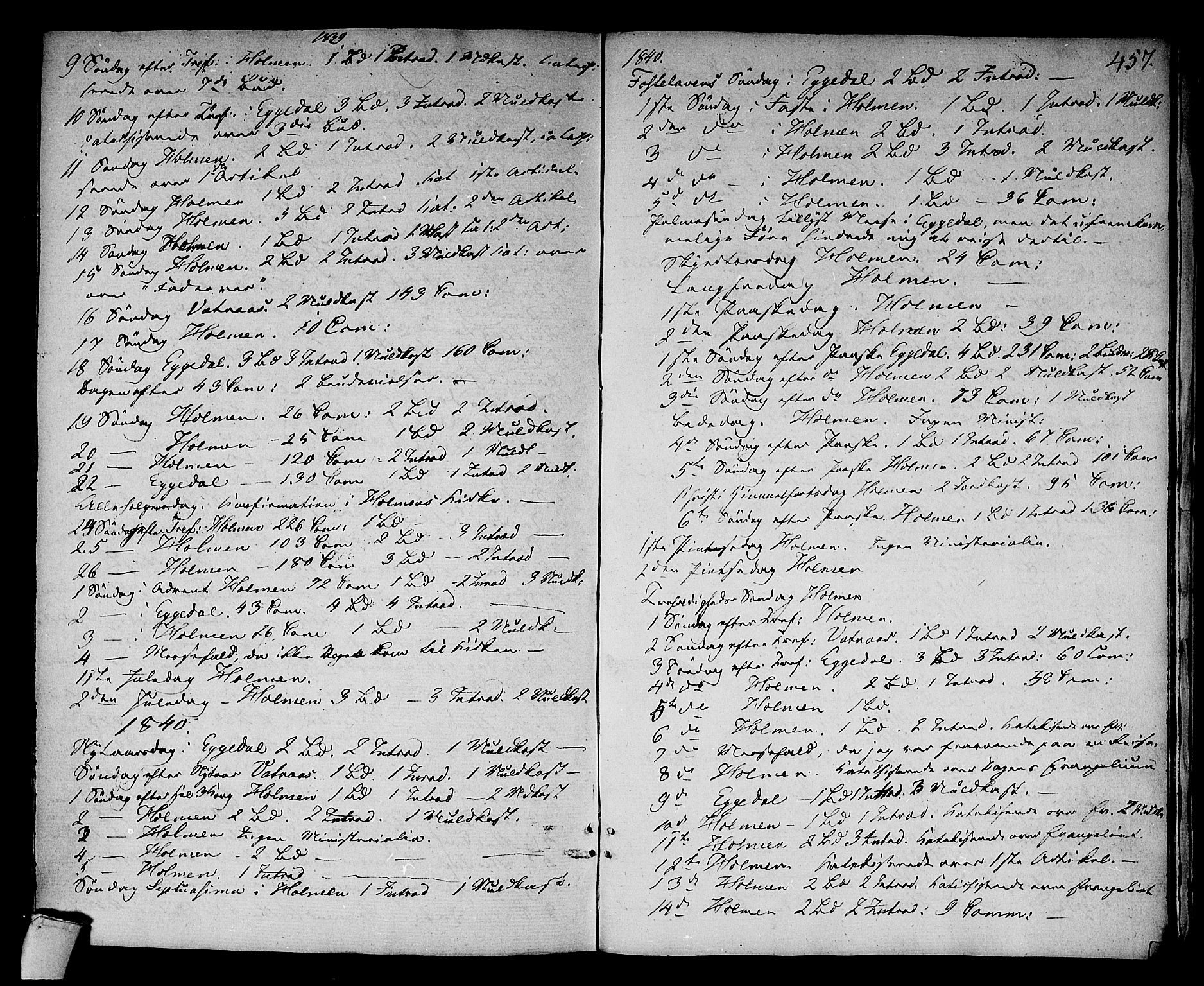 Sigdal kirkebøker, AV/SAKO-A-245/F/Fa/L0006: Parish register (official) no. I 6 /1, 1829-1843, p. 457