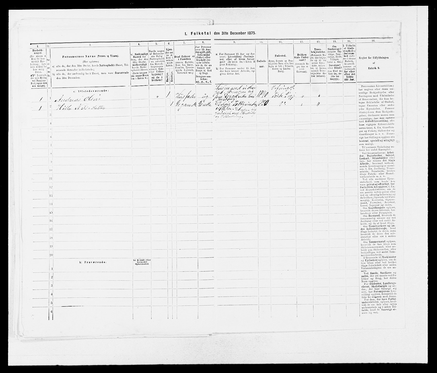 SAB, 1875 census for 1432P Førde, 1875, p. 2028