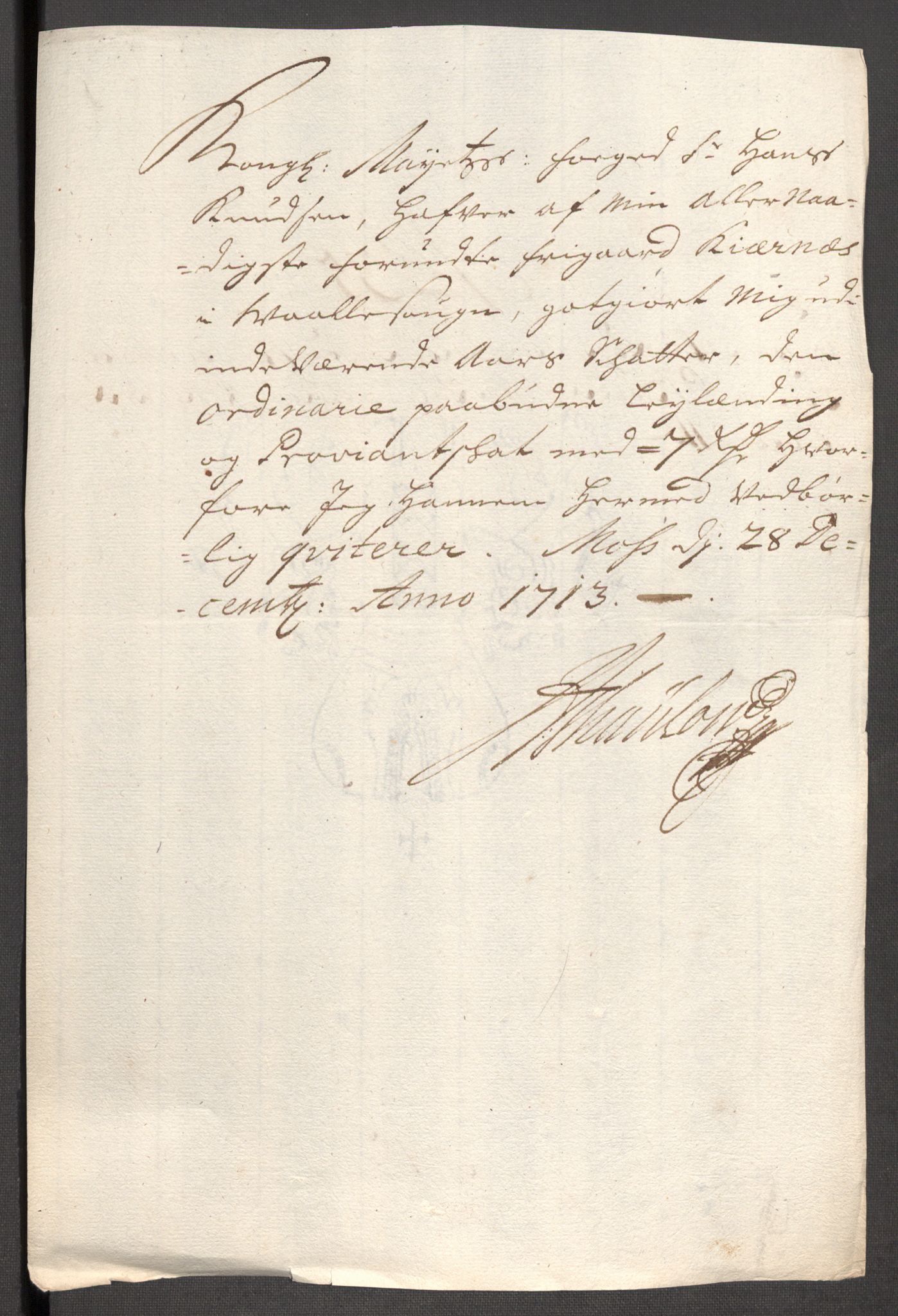 Rentekammeret inntil 1814, Reviderte regnskaper, Fogderegnskap, AV/RA-EA-4092/R04/L0138: Fogderegnskap Moss, Onsøy, Tune, Veme og Åbygge, 1713-1714, p. 281