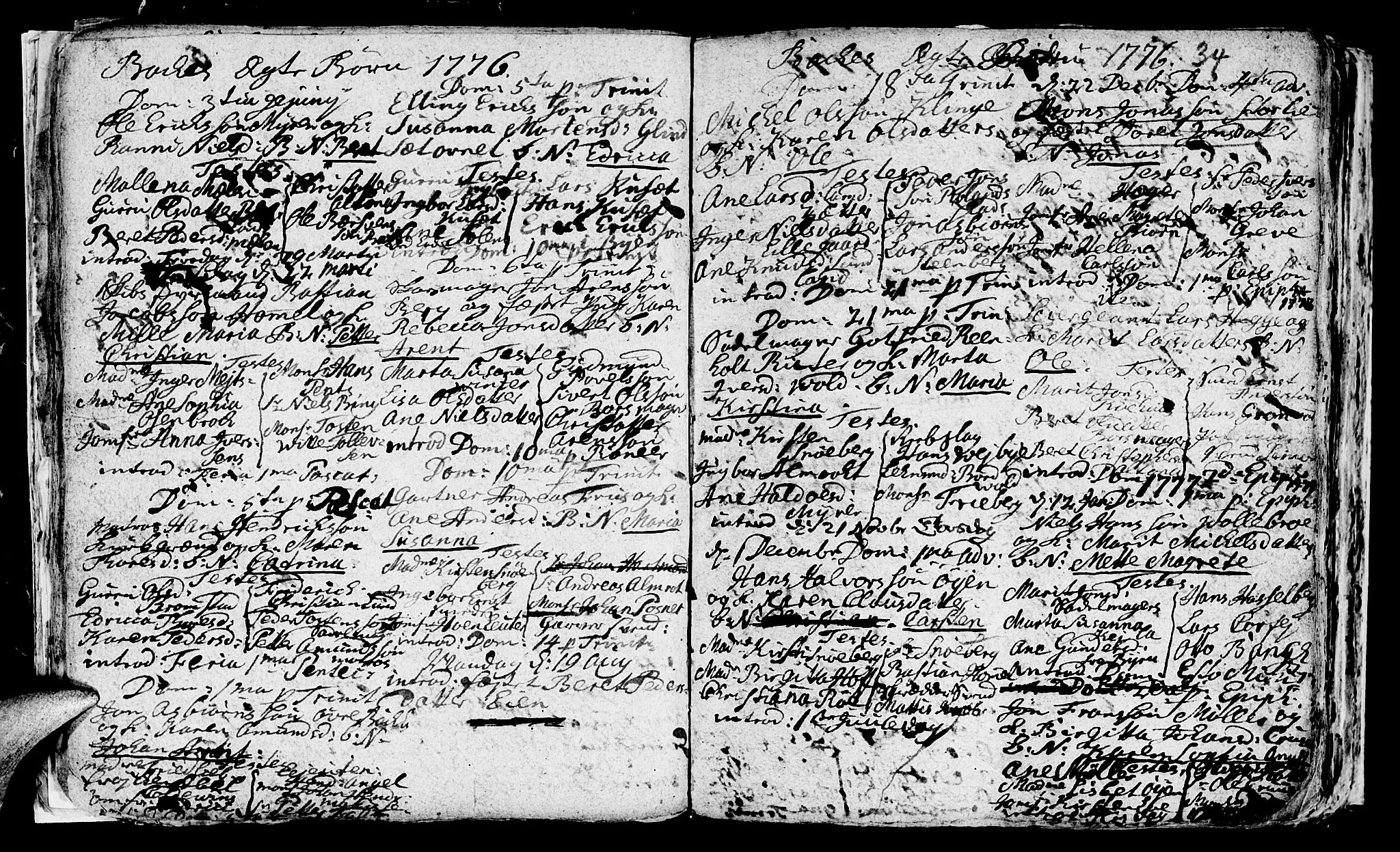 Ministerialprotokoller, klokkerbøker og fødselsregistre - Sør-Trøndelag, SAT/A-1456/604/L0218: Parish register (copy) no. 604C01, 1754-1819, p. 34