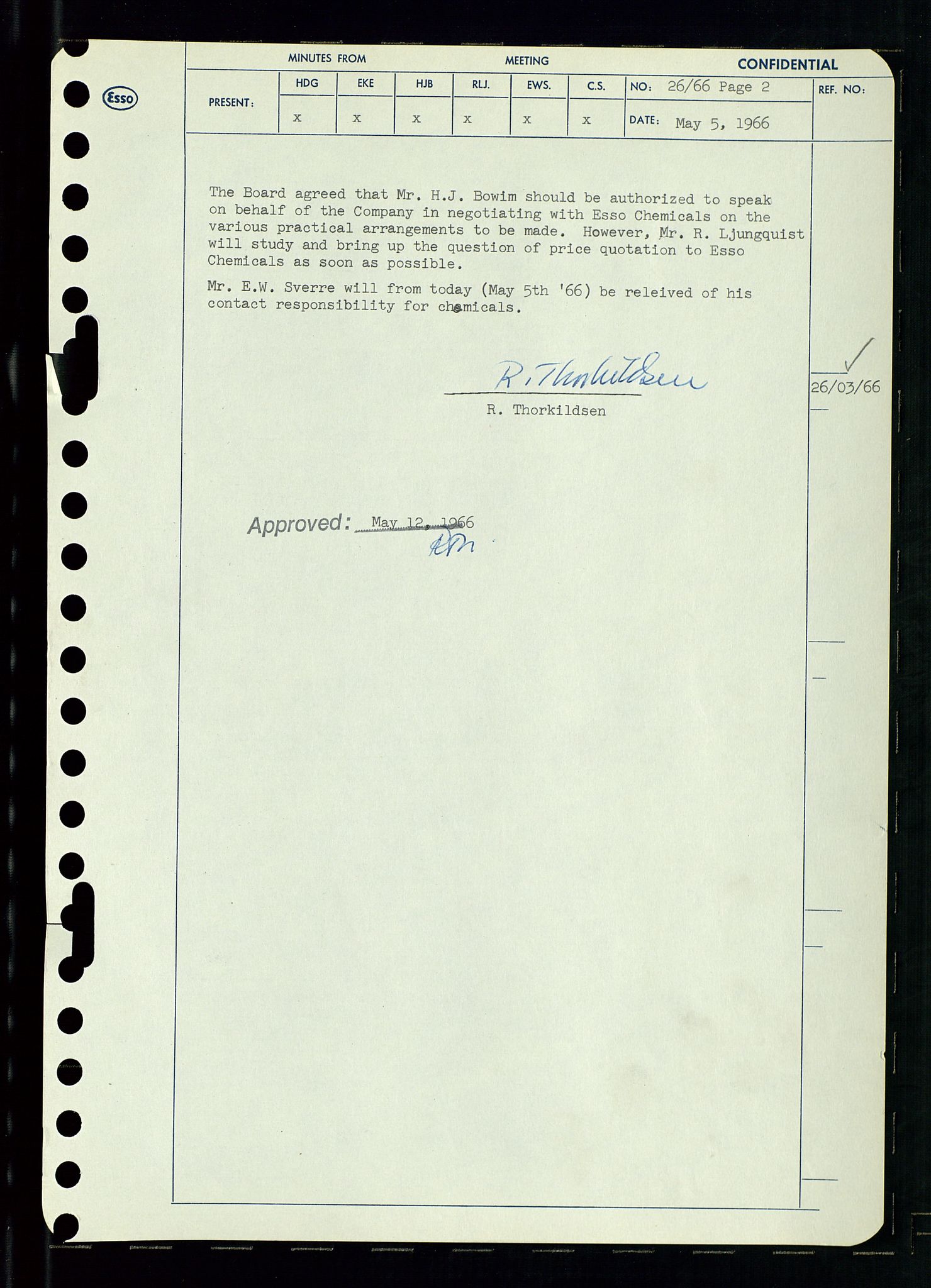 Pa 0982 - Esso Norge A/S, AV/SAST-A-100448/A/Aa/L0002/0002: Den administrerende direksjon Board minutes (styrereferater) / Den administrerende direksjon Board minutes (styrereferater), 1966, p. 60