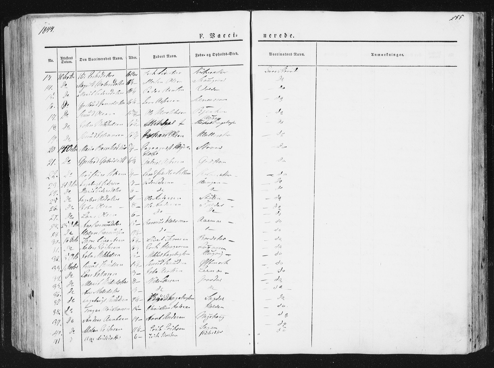 Ministerialprotokoller, klokkerbøker og fødselsregistre - Sør-Trøndelag, SAT/A-1456/630/L0493: Parish register (official) no. 630A06, 1841-1851, p. 255