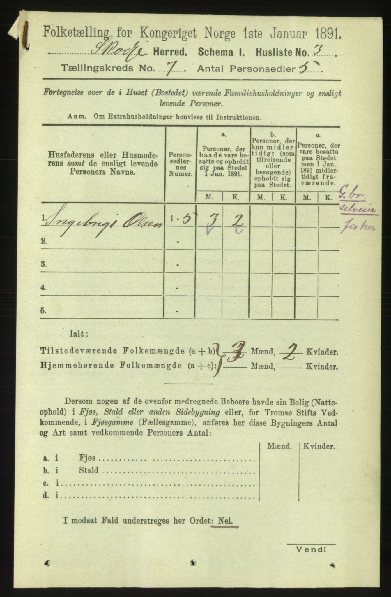 RA, 1891 census for 1529 Skodje, 1891, p. 1372