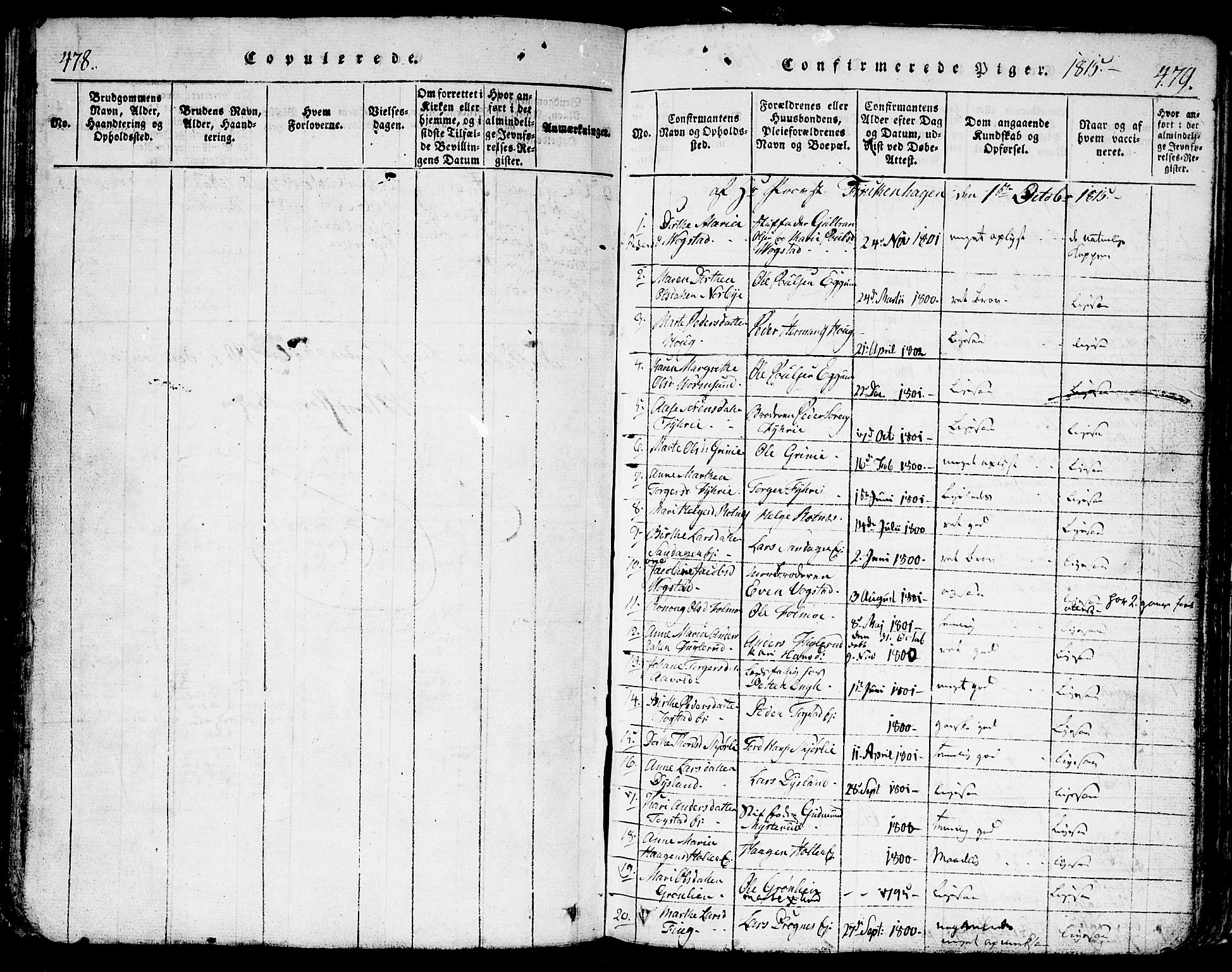 Nes prestekontor Kirkebøker, SAO/A-10410/F/Fa/L0005: Parish register (official) no. I 5, 1815-1835, p. 478-479