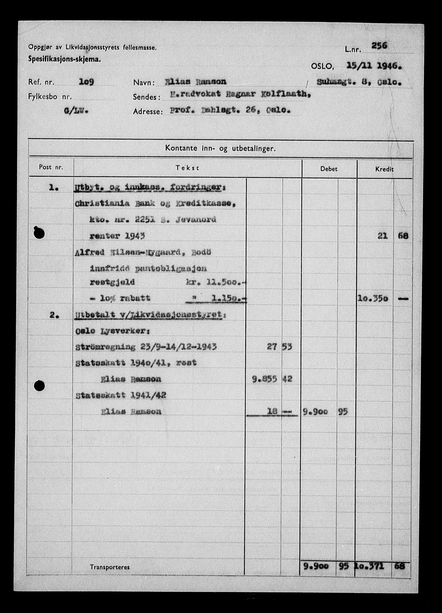 Justisdepartementet, Tilbakeføringskontoret for inndratte formuer, AV/RA-S-1564/H/Hc/Hcc/L0971: --, 1945-1947, p. 683