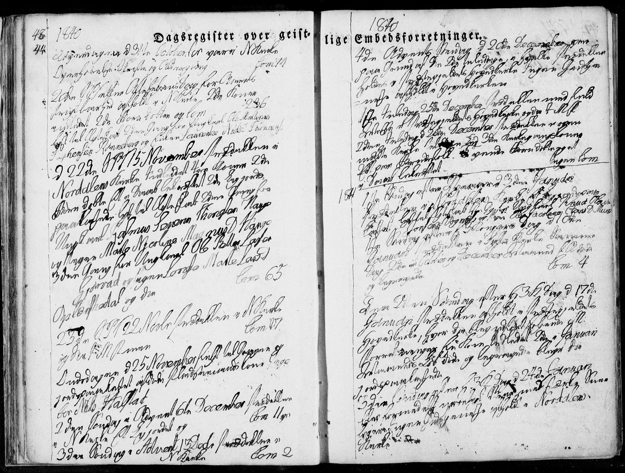 Ministerialprotokoller, klokkerbøker og fødselsregistre - Møre og Romsdal, SAT/A-1454/519/L0247: Parish register (official) no. 519A06, 1827-1846, p. 44