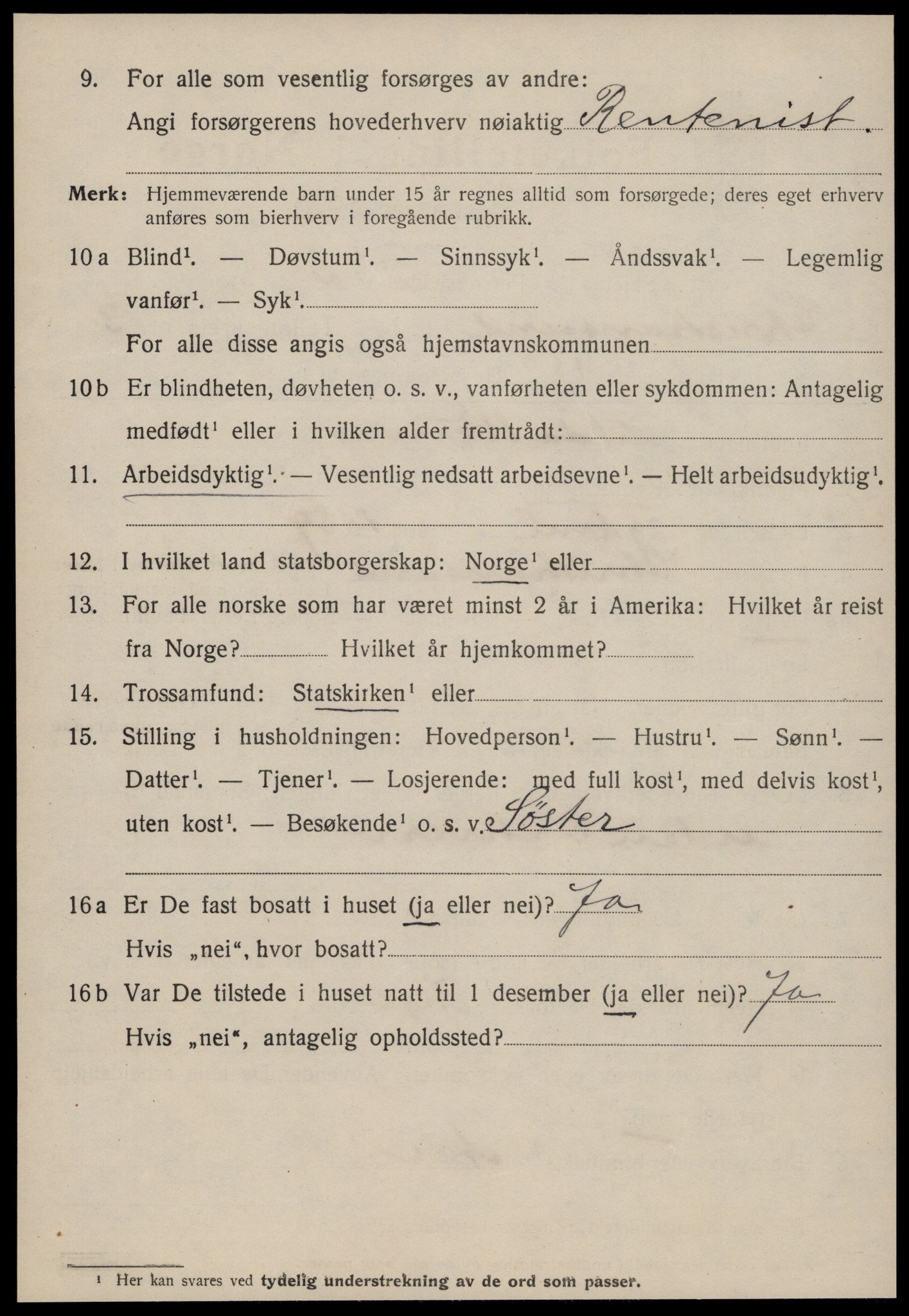 SAT, 1920 census for Kristiansund, 1920, p. 14080