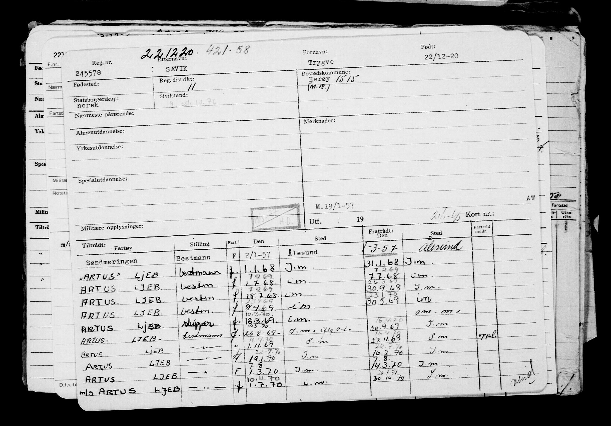 Direktoratet for sjømenn, AV/RA-S-3545/G/Gb/L0188: Hovedkort, 1920, p. 534