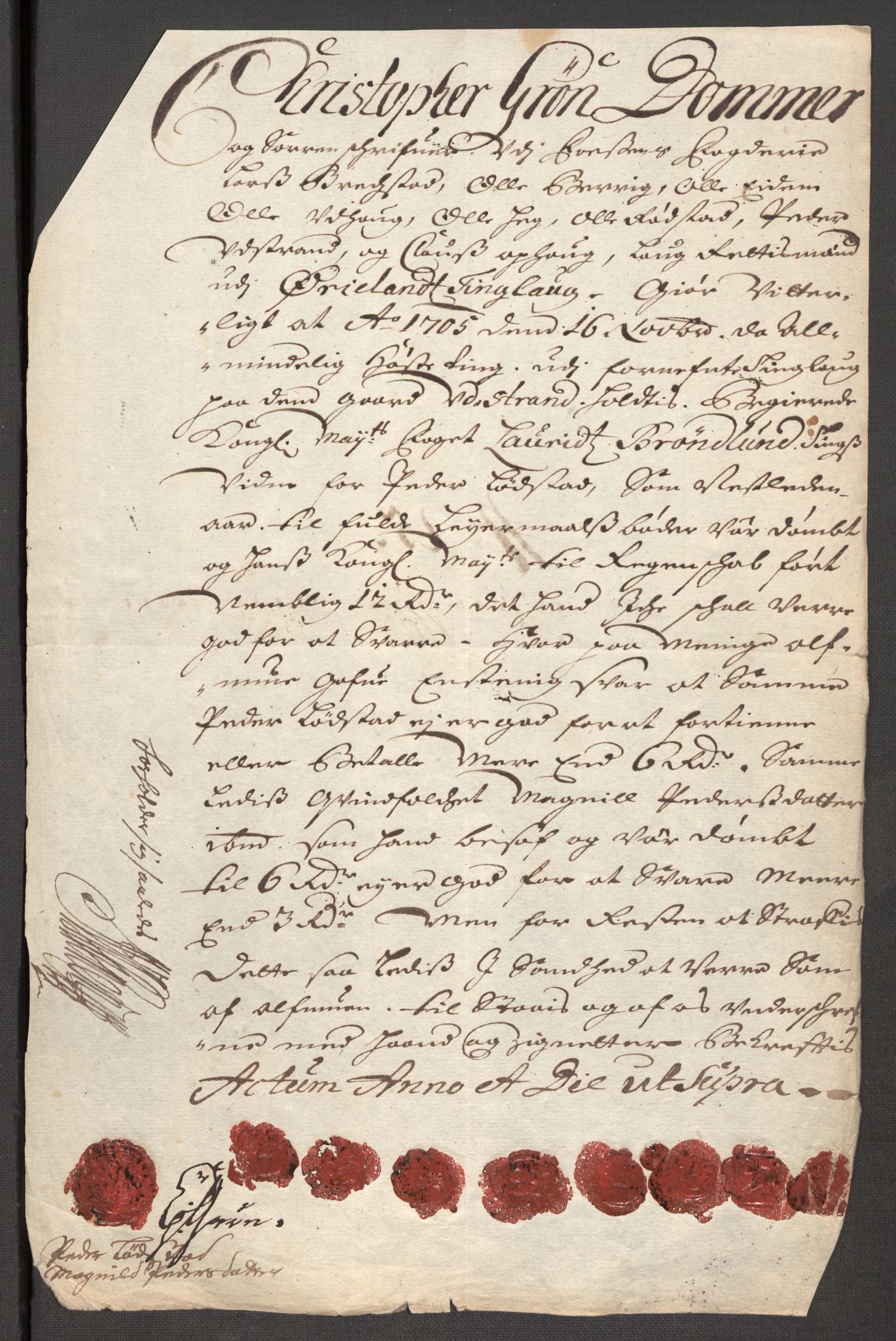 Rentekammeret inntil 1814, Reviderte regnskaper, Fogderegnskap, AV/RA-EA-4092/R57/L3856: Fogderegnskap Fosen, 1704-1705, p. 375