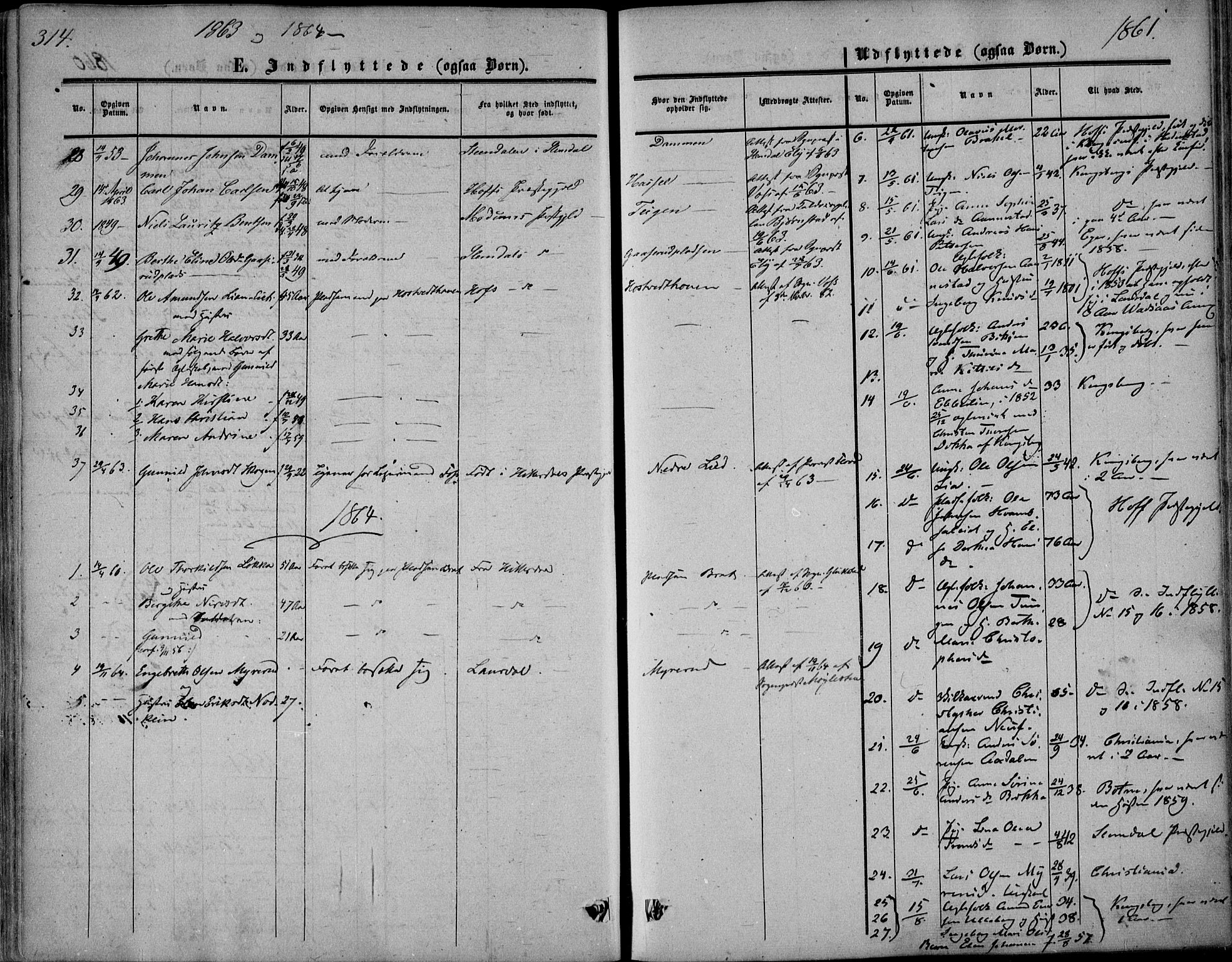 Sandsvær kirkebøker, AV/SAKO-A-244/F/Fa/L0006: Parish register (official) no. I 6, 1857-1868, p. 314