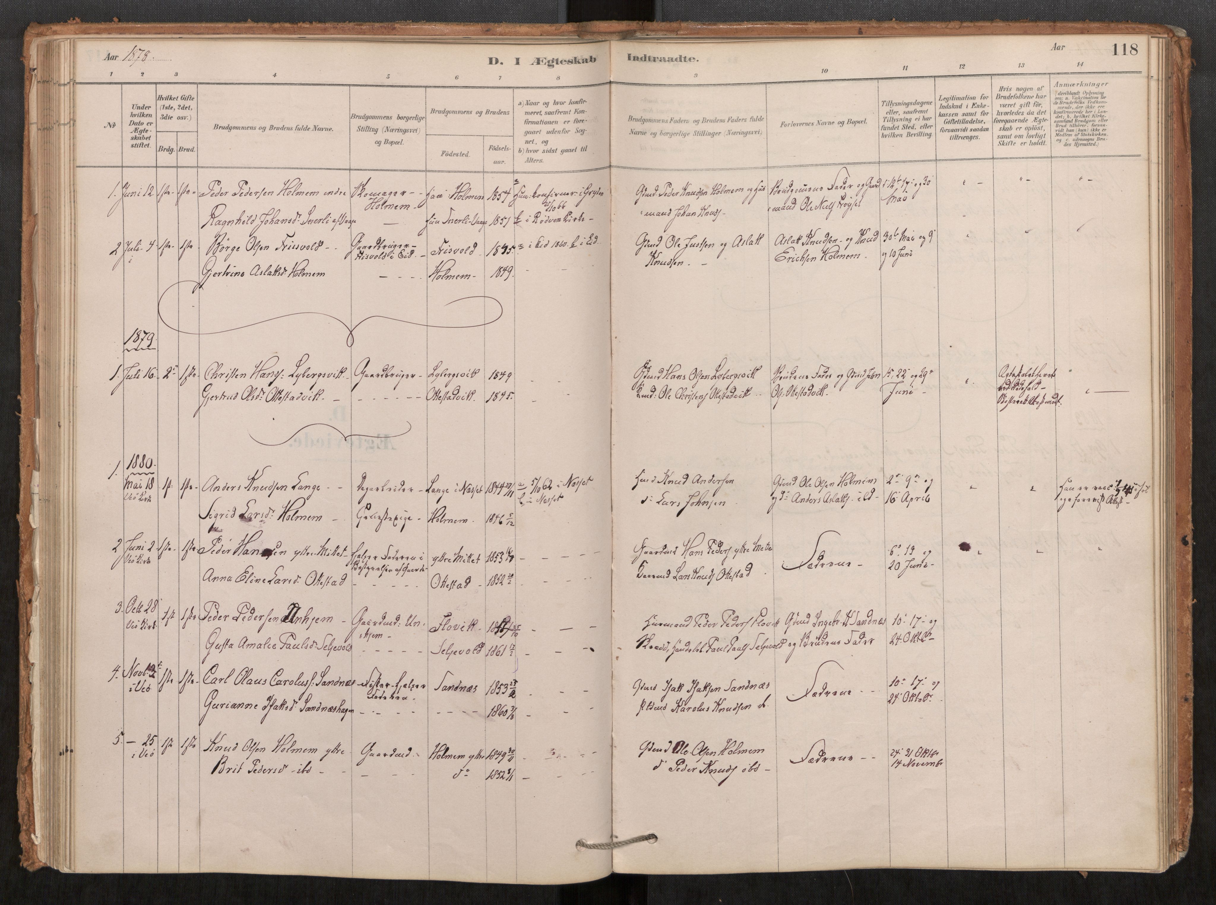 Ministerialprotokoller, klokkerbøker og fødselsregistre - Møre og Romsdal, SAT/A-1454/548/L0615: Parish register (official) no. 548A02, 1878-1906, p. 118