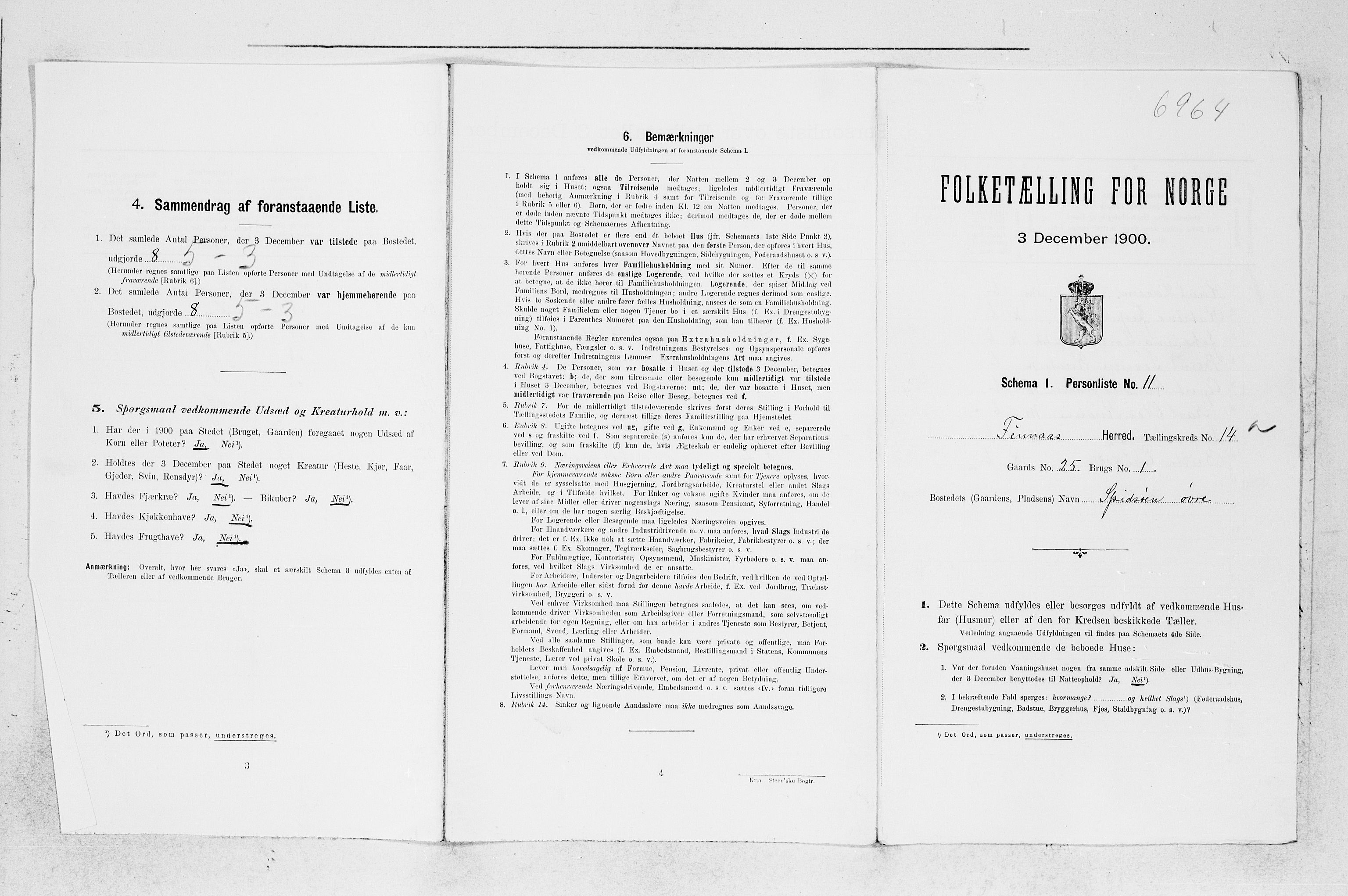 SAB, 1900 census for Finnås, 1900, p. 1521