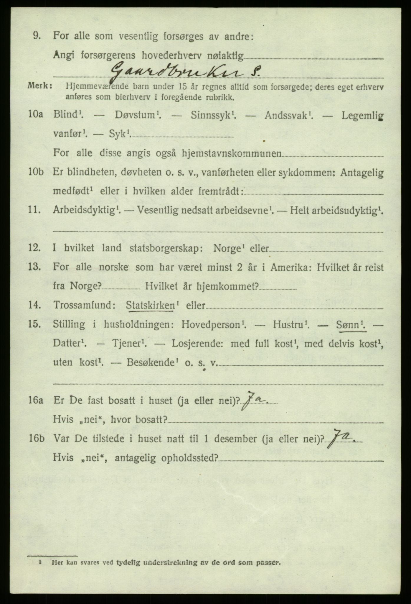 SAB, 1920 census for Balestrand, 1920, p. 787