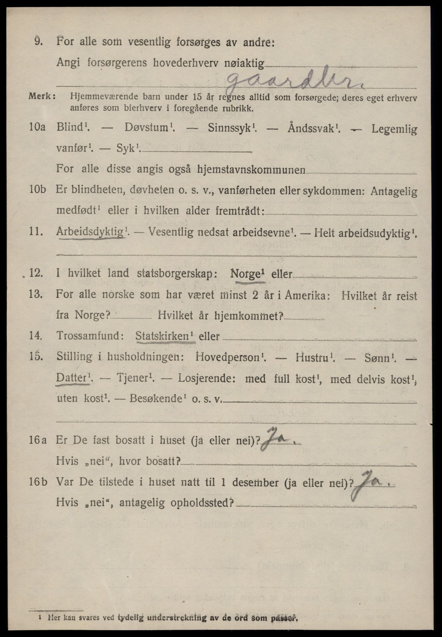 SAT, 1920 census for Vatne, 1920, p. 1403