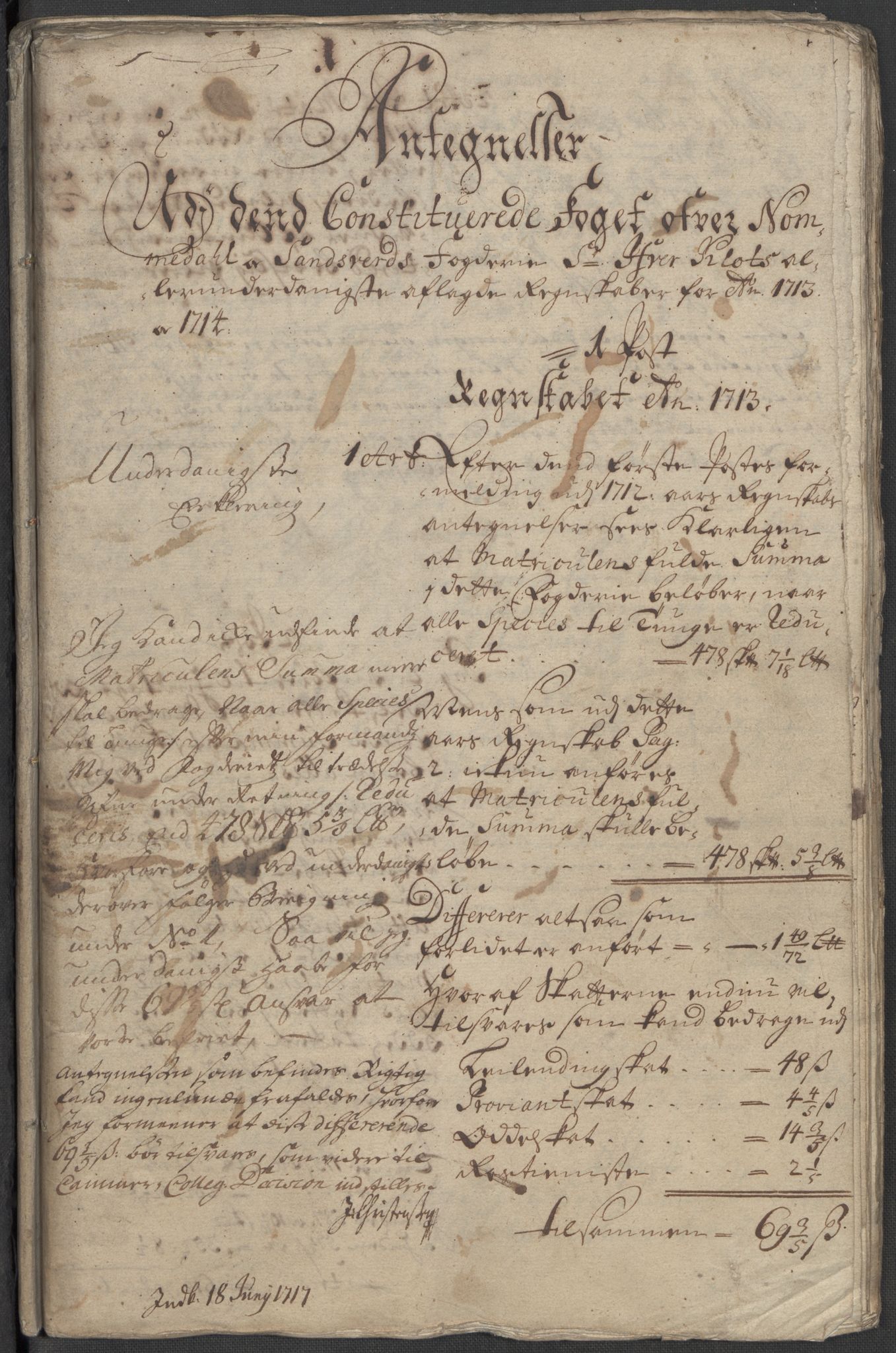 Rentekammeret inntil 1814, Reviderte regnskaper, Fogderegnskap, AV/RA-EA-4092/R24/L1590: Fogderegnskap Numedal og Sandsvær, 1714, p. 72