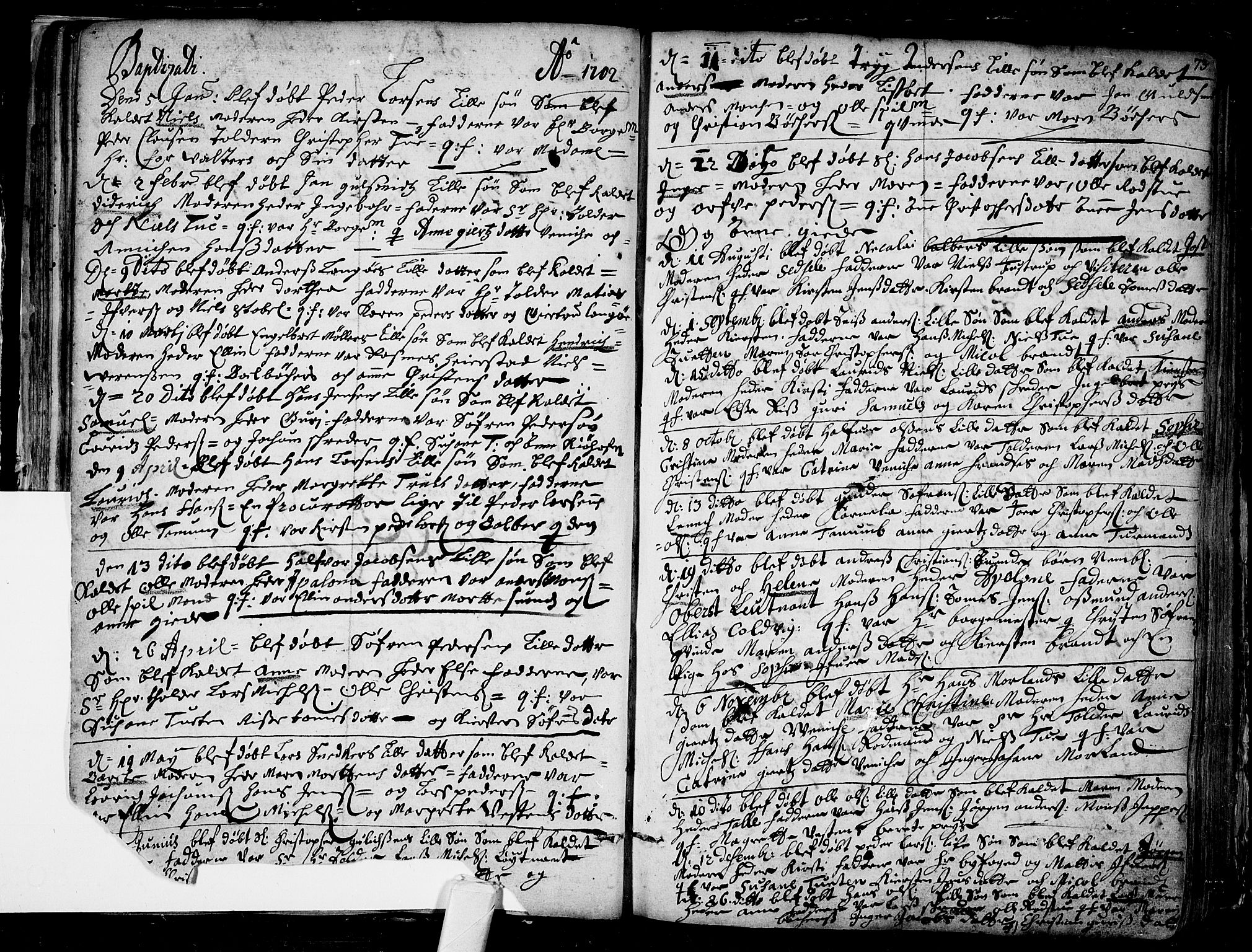 Tønsberg kirkebøker, SAKO/A-330/F/Fa/L0001: Parish register (official) no. I 1, 1688-1760, p. 72-73