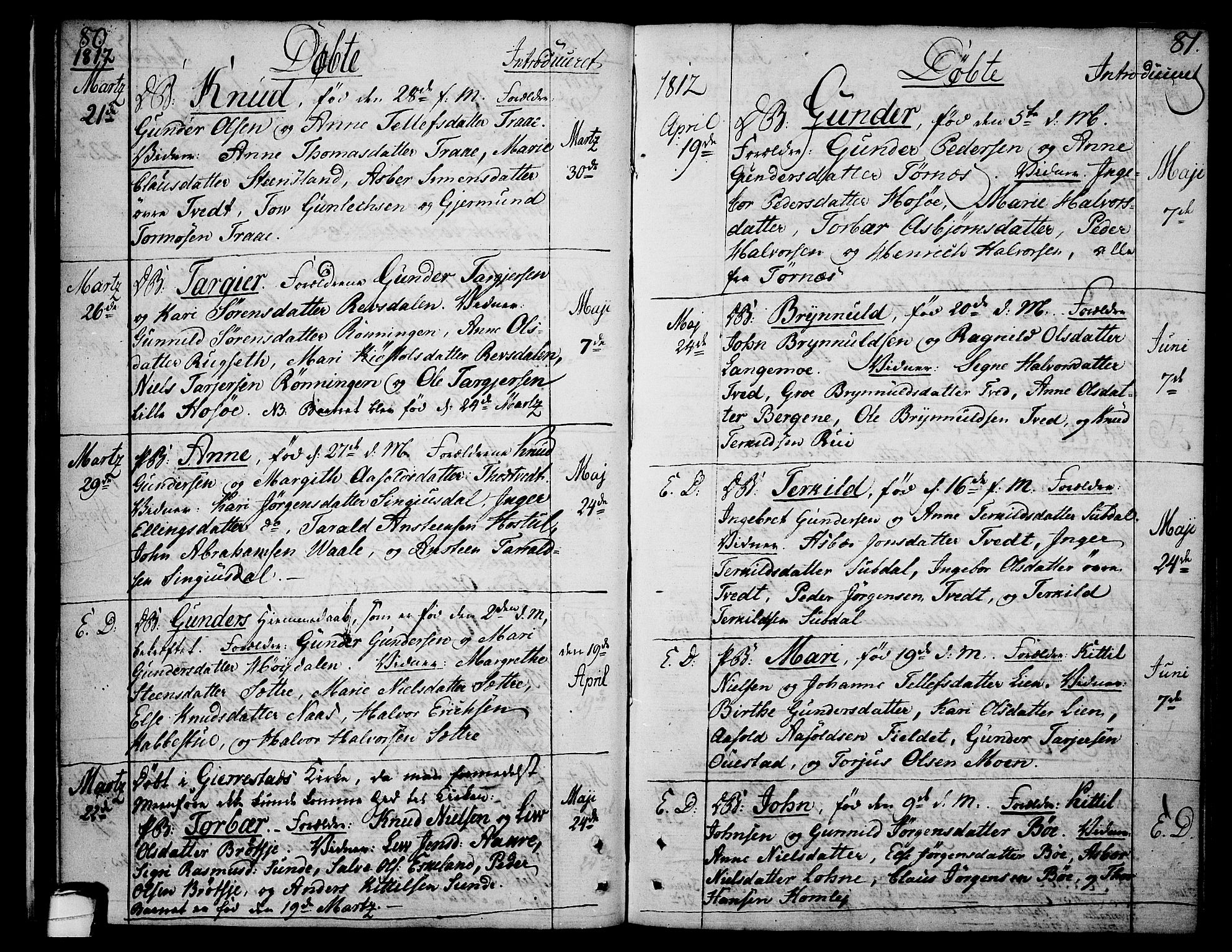 Drangedal kirkebøker, SAKO/A-258/F/Fa/L0004: Parish register (official) no. 4, 1802-1814, p. 80-81