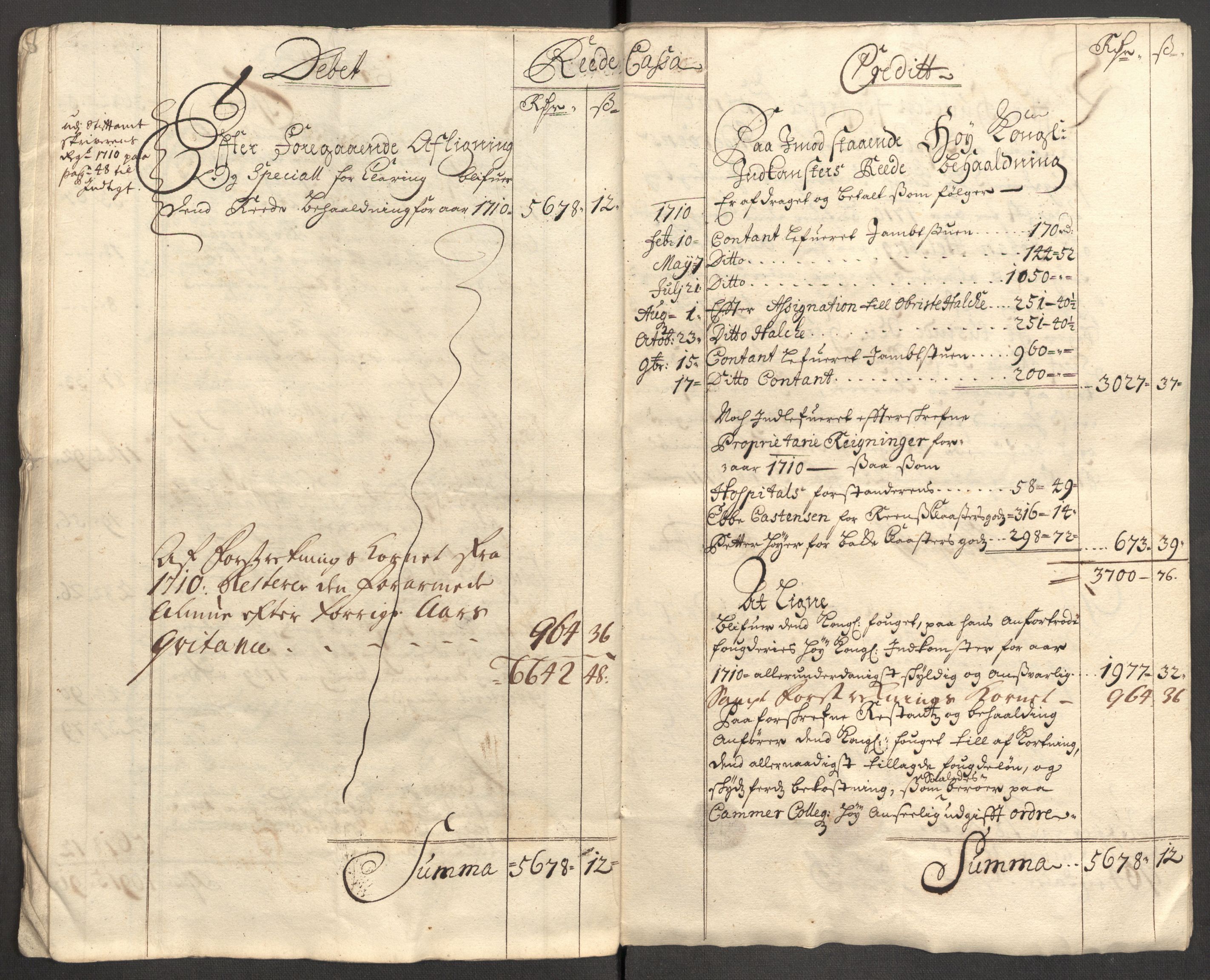 Rentekammeret inntil 1814, Reviderte regnskaper, Fogderegnskap, AV/RA-EA-4092/R63/L4318: Fogderegnskap Inderøy, 1710, p. 15