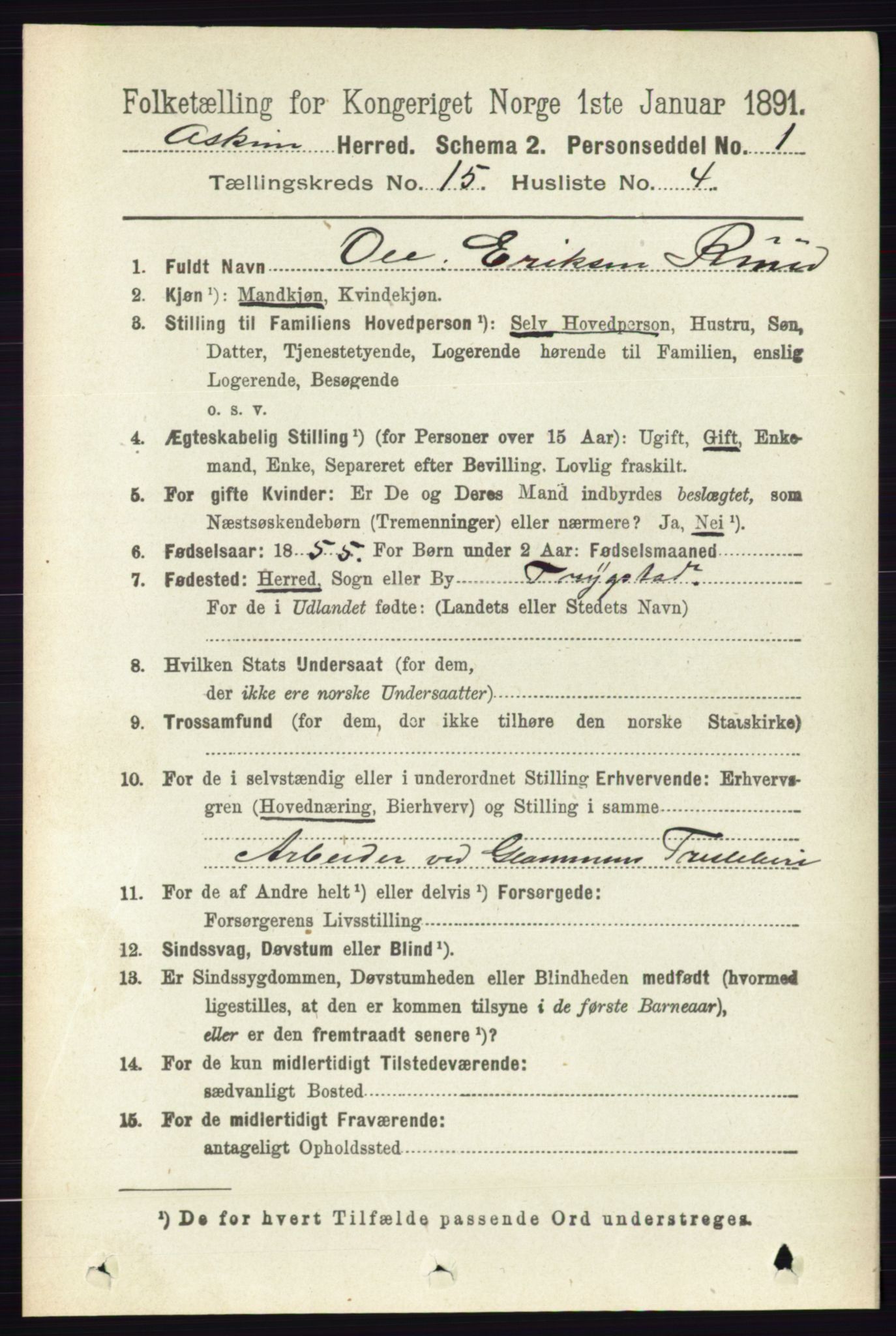 RA, 1891 census for 0124 Askim, 1891, p. 2451