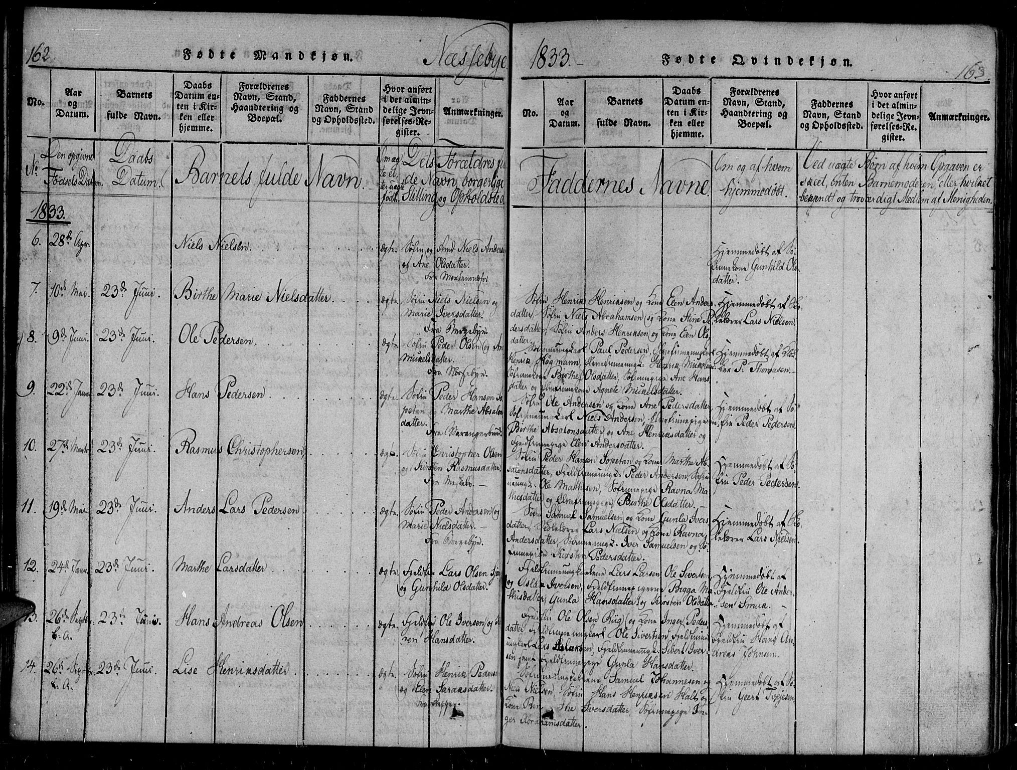 Vadsø sokneprestkontor, SATØ/S-1325/H/Ha/L0003kirke: Parish register (official) no. 3 /2, 1821-1839, p. 162-163