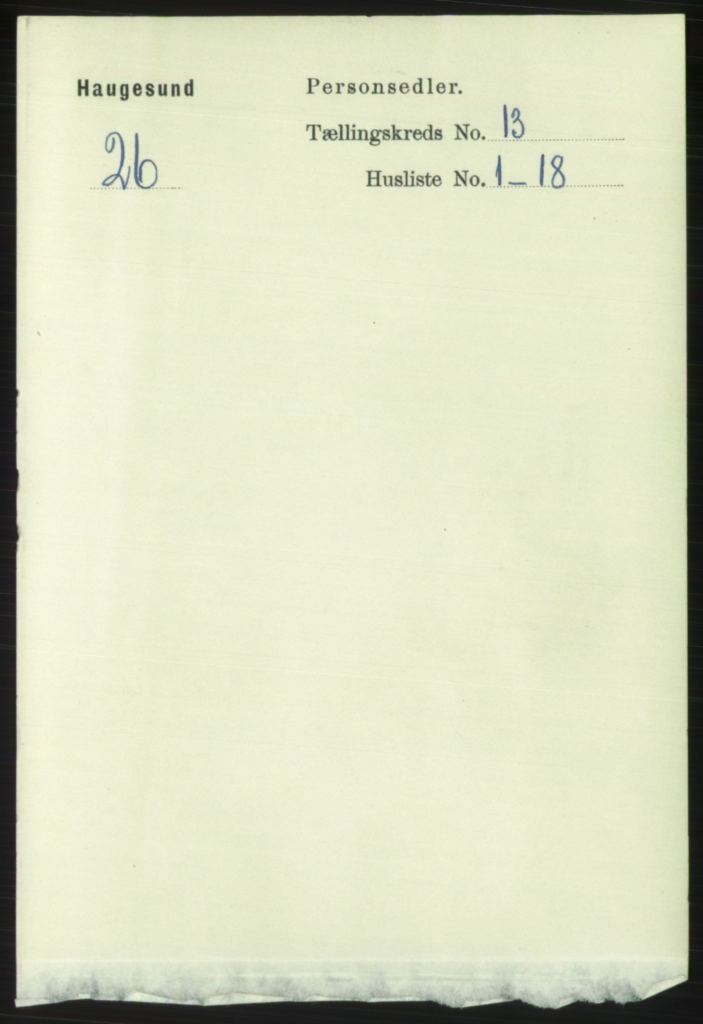 RA, 1891 census for 1106 Haugesund, 1891, p. 4367