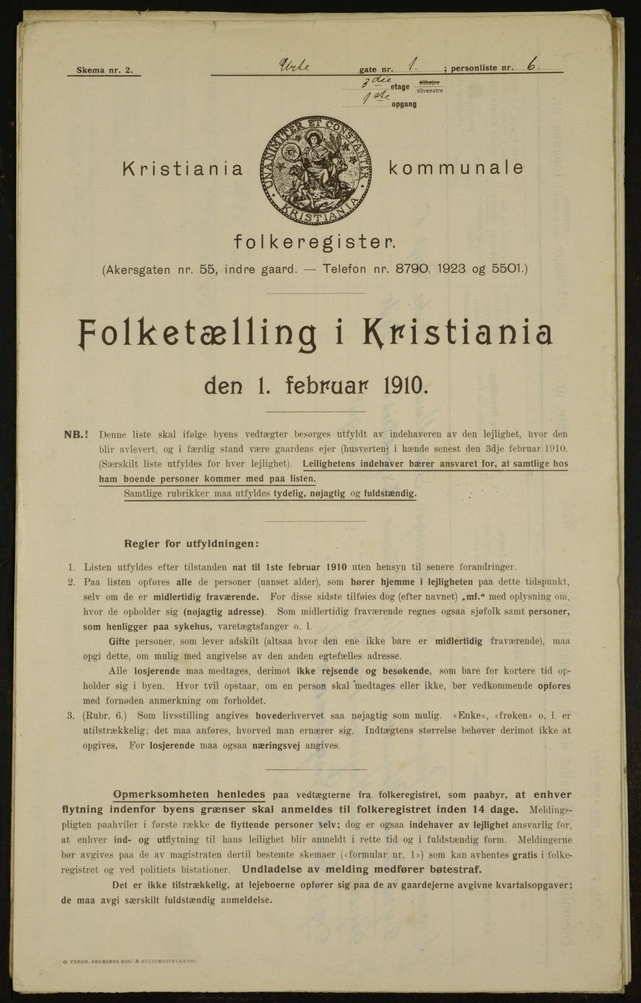 OBA, Municipal Census 1910 for Kristiania, 1910, p. 114268