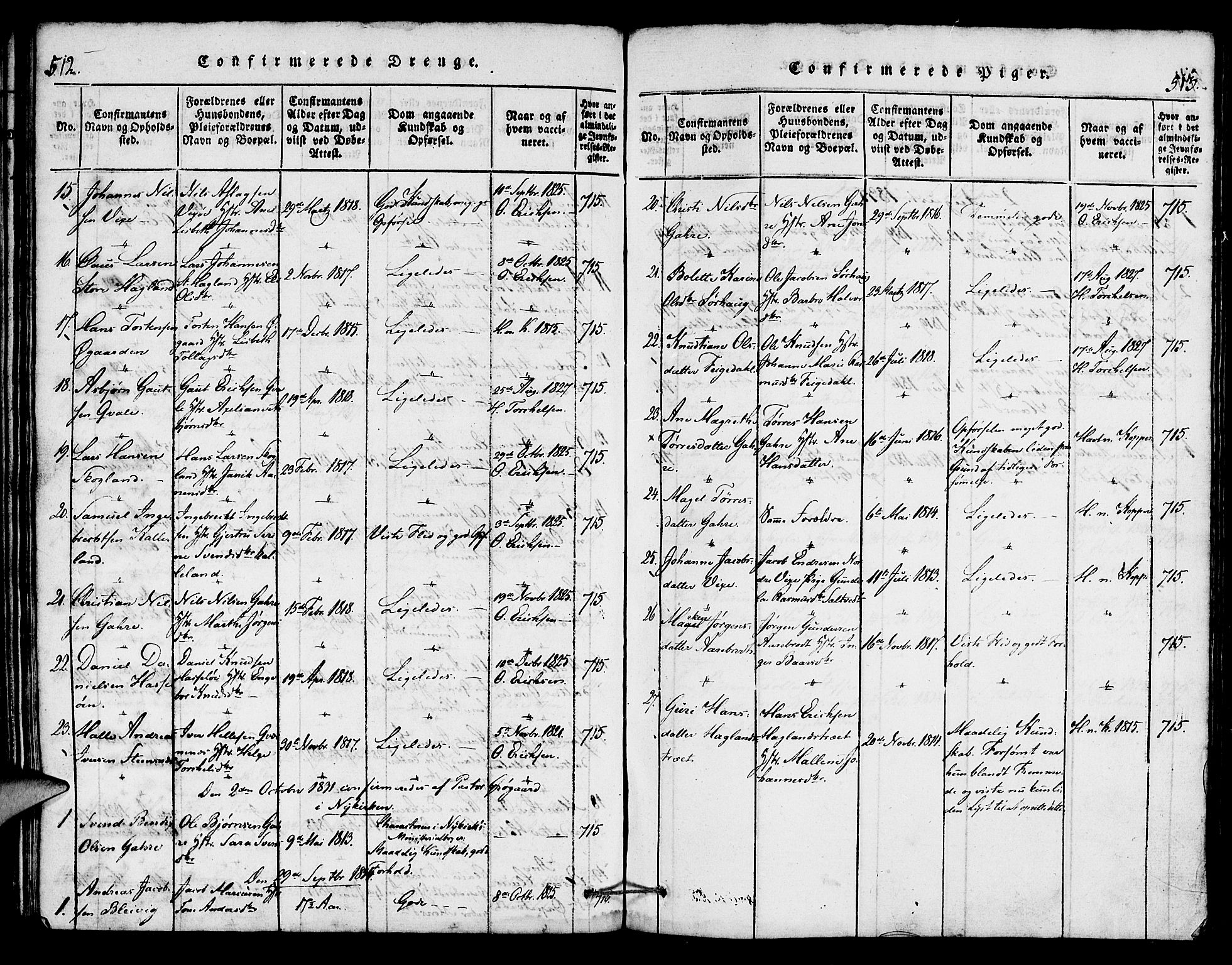 Torvastad sokneprestkontor, AV/SAST-A -101857/H/Ha/Haa/L0004: Parish register (official) no. A 4, 1817-1836, p. 512-513