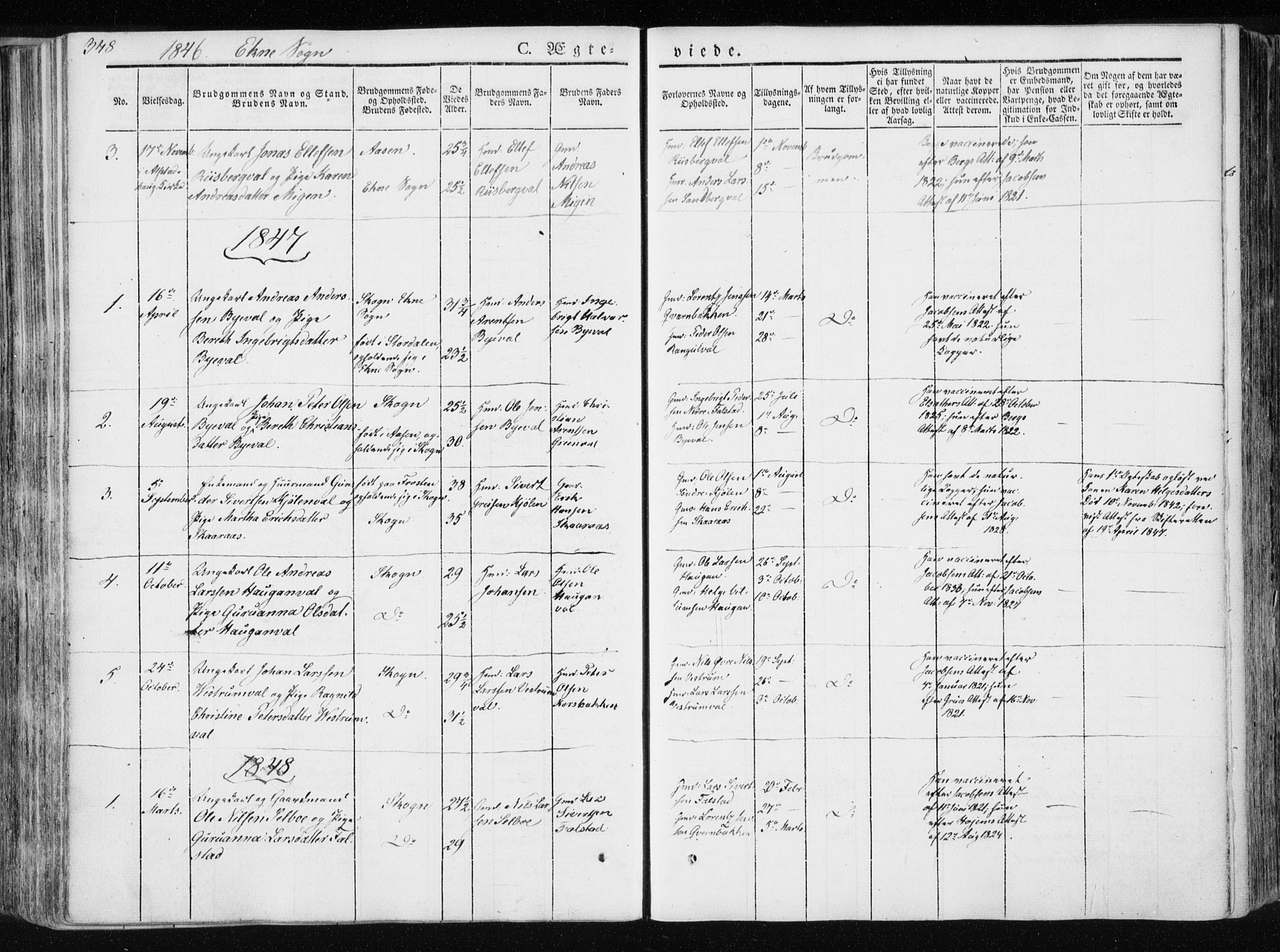 Ministerialprotokoller, klokkerbøker og fødselsregistre - Nord-Trøndelag, SAT/A-1458/717/L0154: Parish register (official) no. 717A06 /2, 1836-1849, p. 348