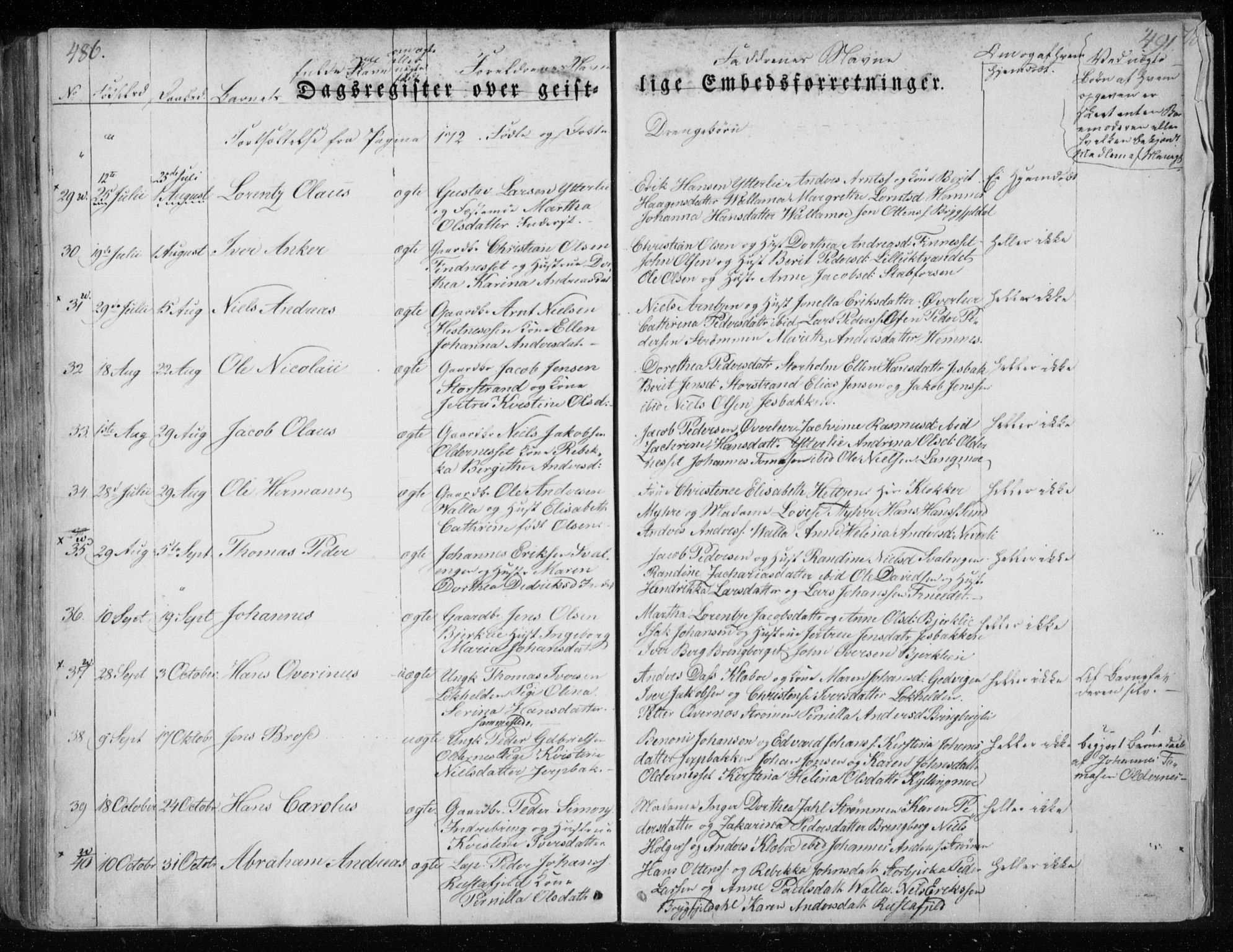 Ministerialprotokoller, klokkerbøker og fødselsregistre - Nordland, AV/SAT-A-1459/825/L0354: Parish register (official) no. 825A08, 1826-1841, p. 486-491