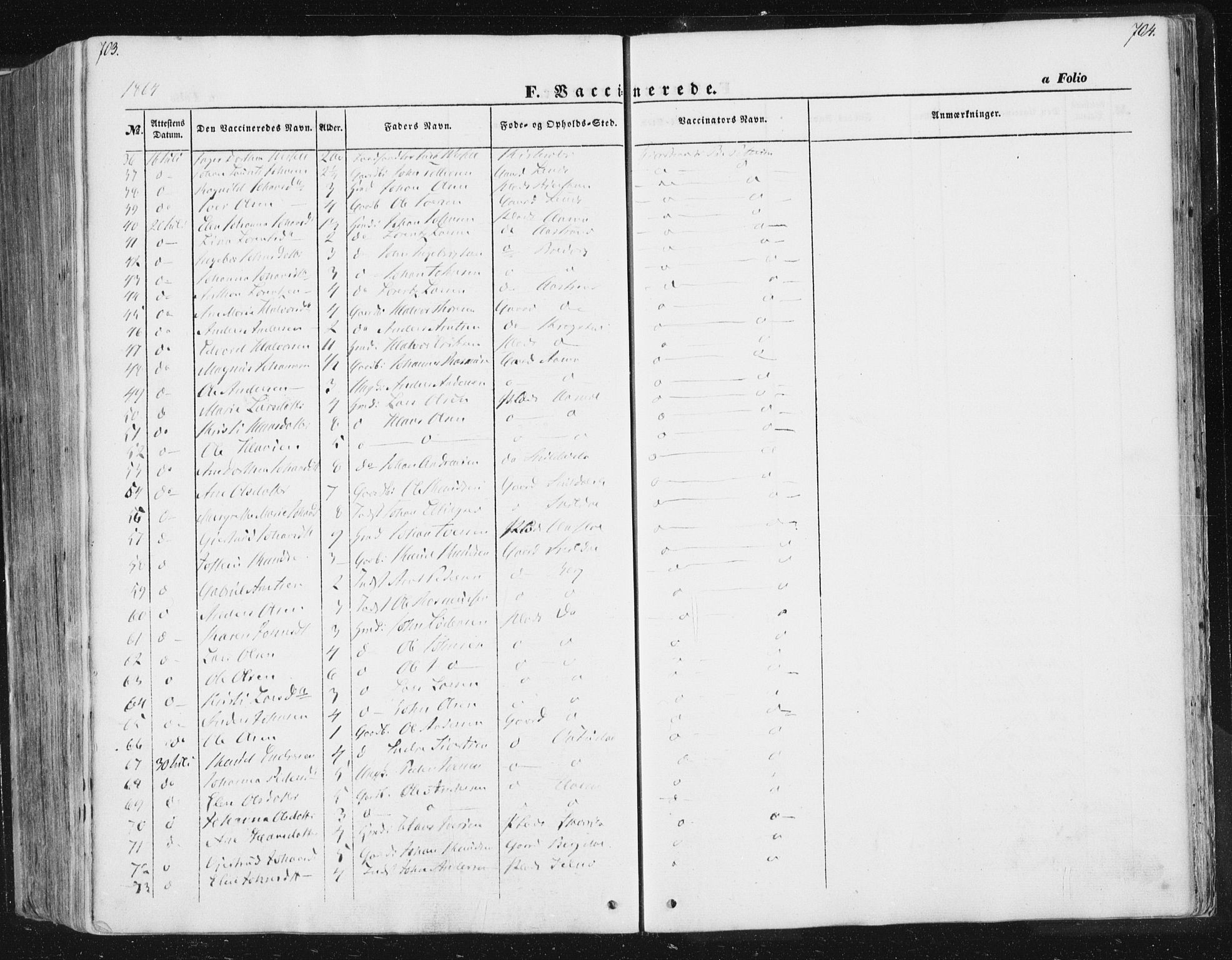 Ministerialprotokoller, klokkerbøker og fødselsregistre - Sør-Trøndelag, SAT/A-1456/630/L0494: Parish register (official) no. 630A07, 1852-1868, p. 703-704