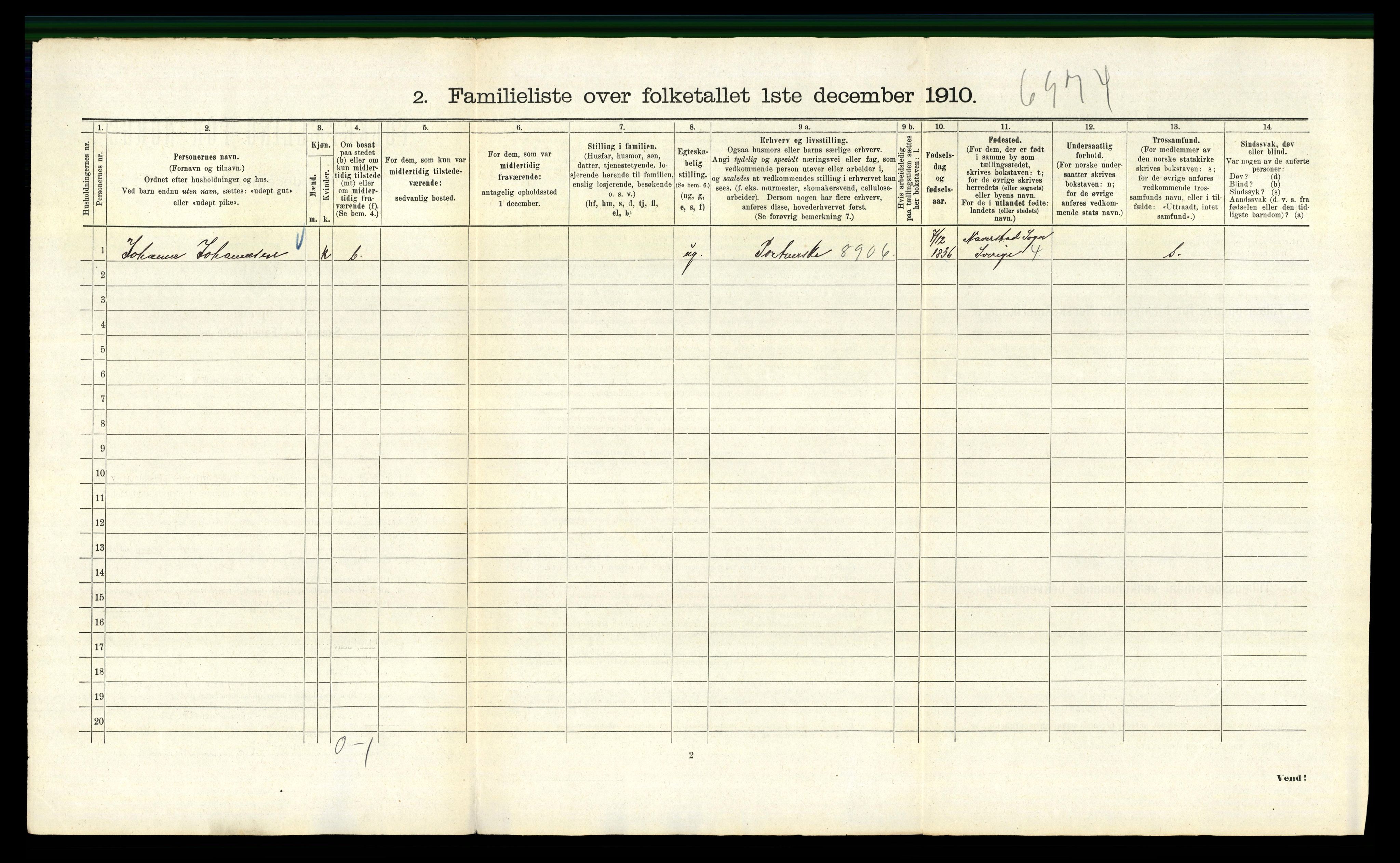 RA, 1910 census for Kristiania, 1910, p. 115084