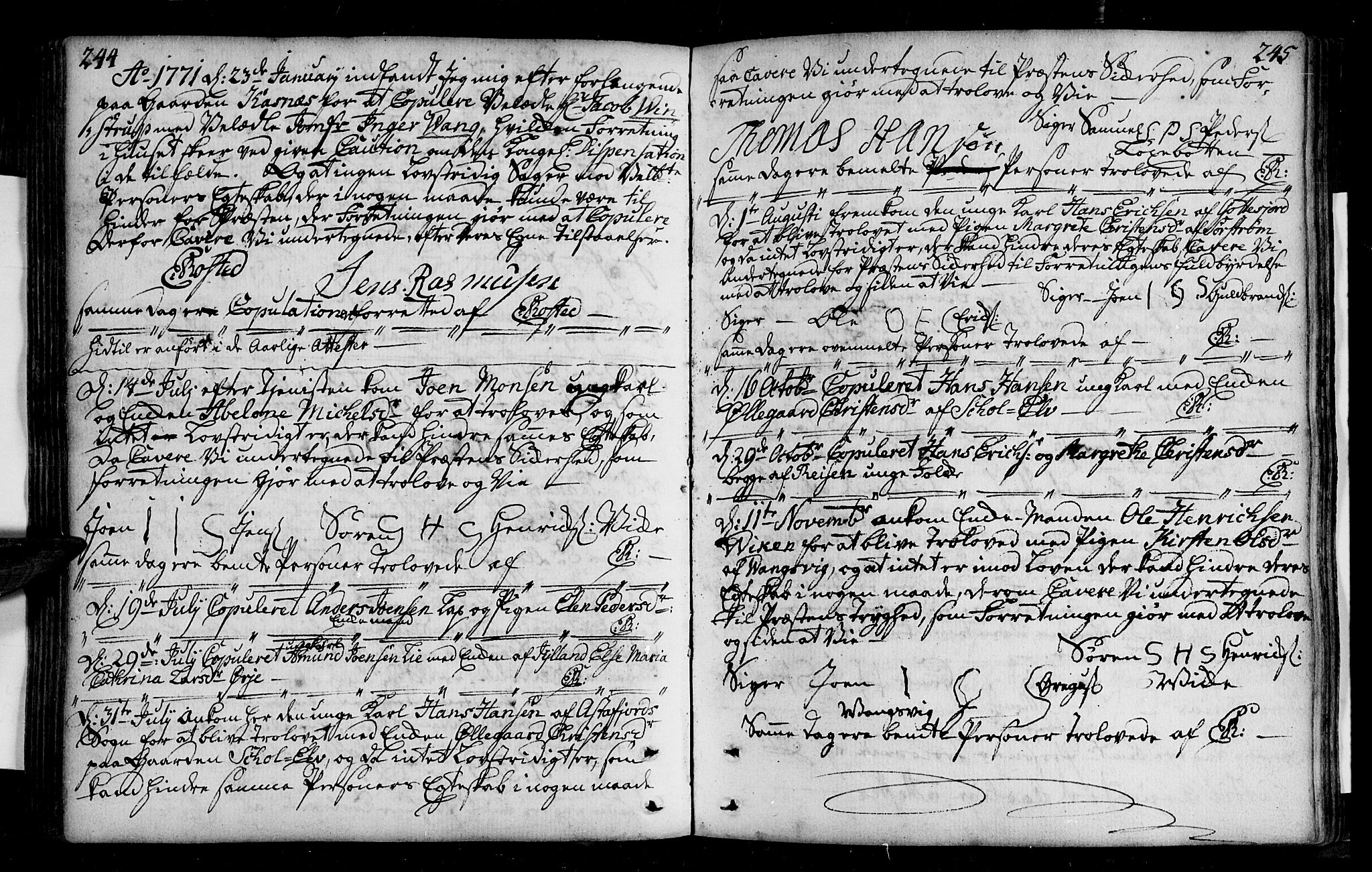 Tranøy sokneprestkontor, SATØ/S-1313/I/Ia/Iaa/L0001kirke: Parish register (official) no. 1, 1757-1773, p. 244-245