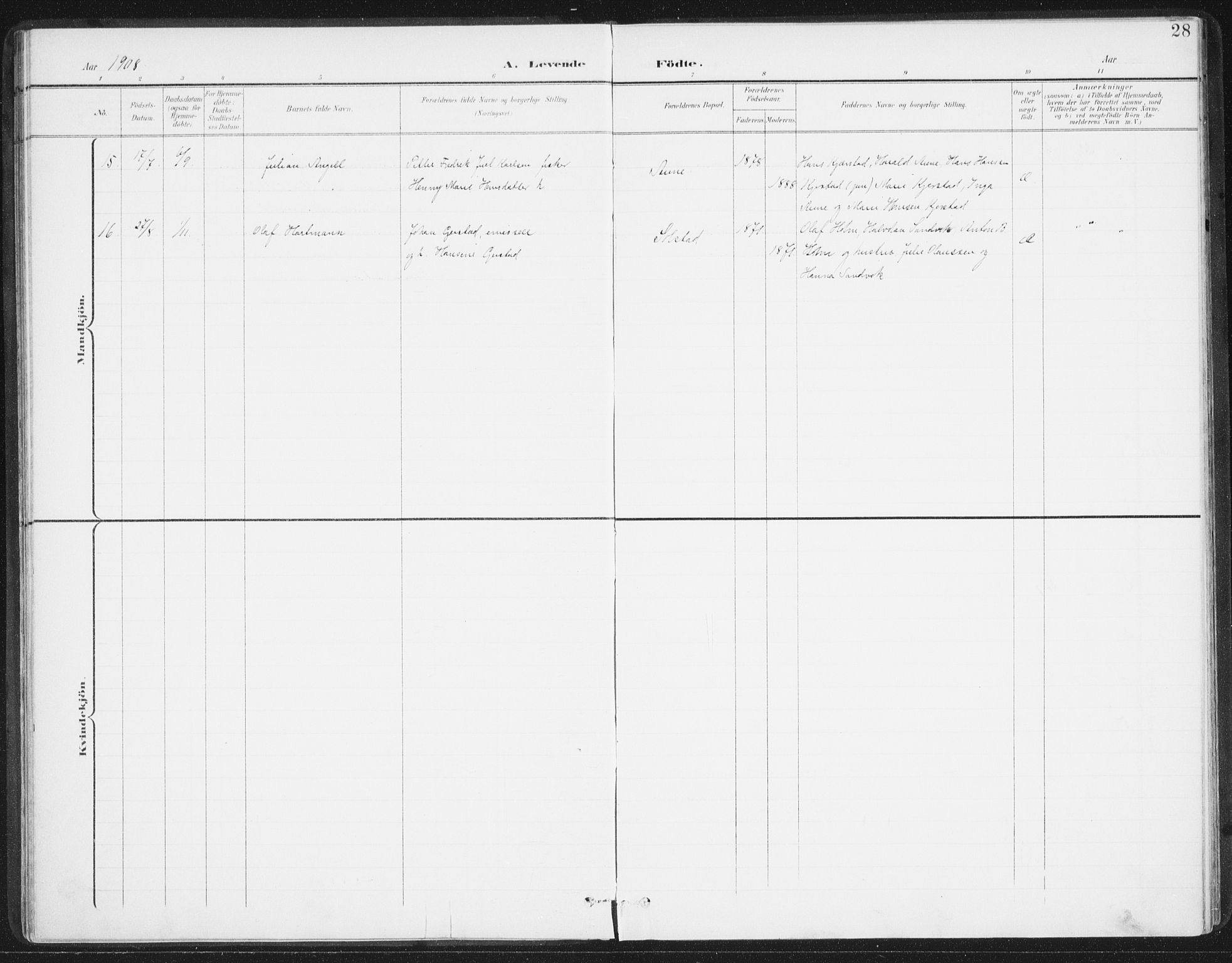 Ministerialprotokoller, klokkerbøker og fødselsregistre - Nordland, AV/SAT-A-1459/811/L0167: Parish register (official) no. 811A04, 1899-1913, p. 28