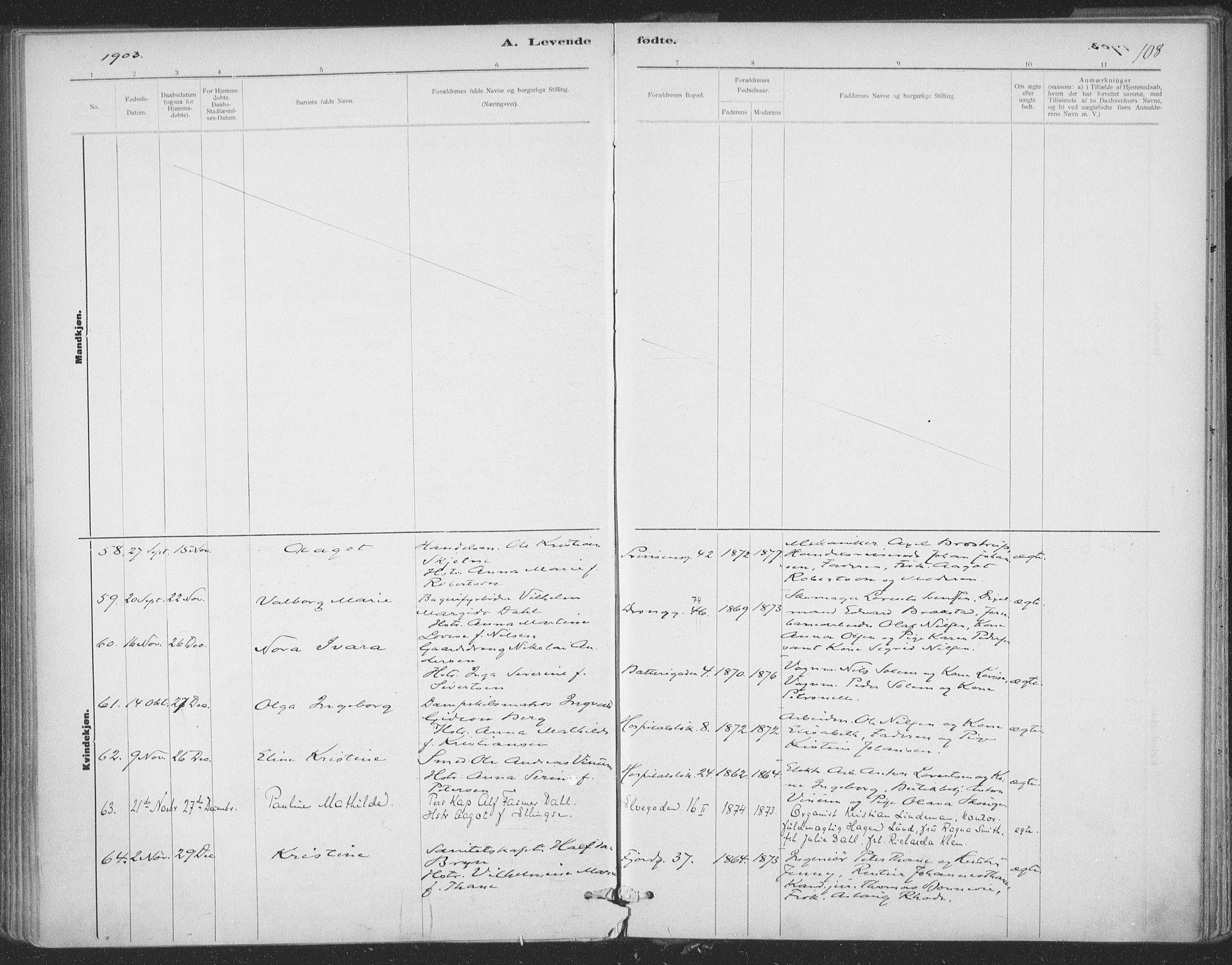 Ministerialprotokoller, klokkerbøker og fødselsregistre - Sør-Trøndelag, AV/SAT-A-1456/602/L0122: Parish register (official) no. 602A20, 1892-1908, p. 108